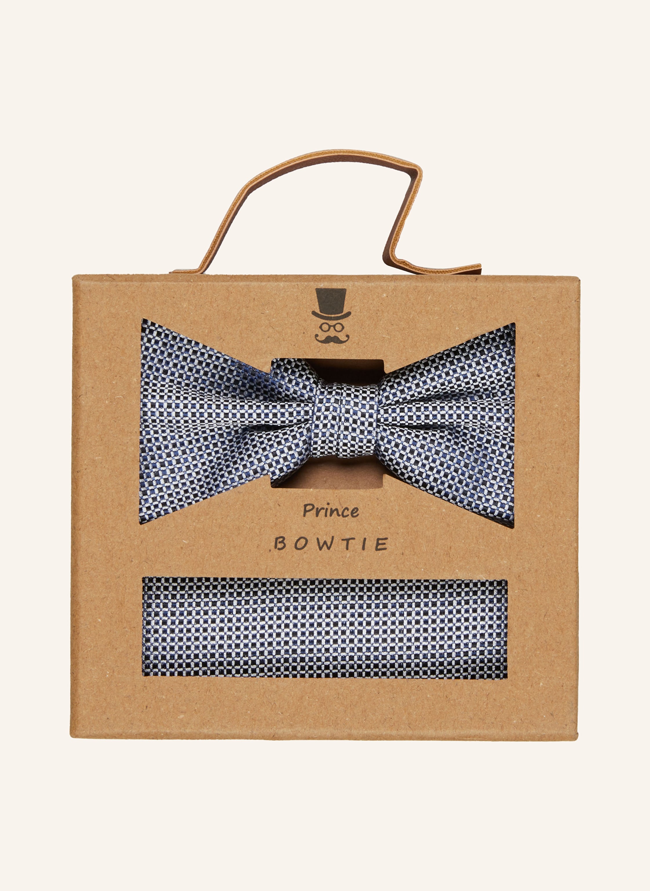 Thumbnail - Prince Bowtie Set: Fliege Und Einstecktuch blau
