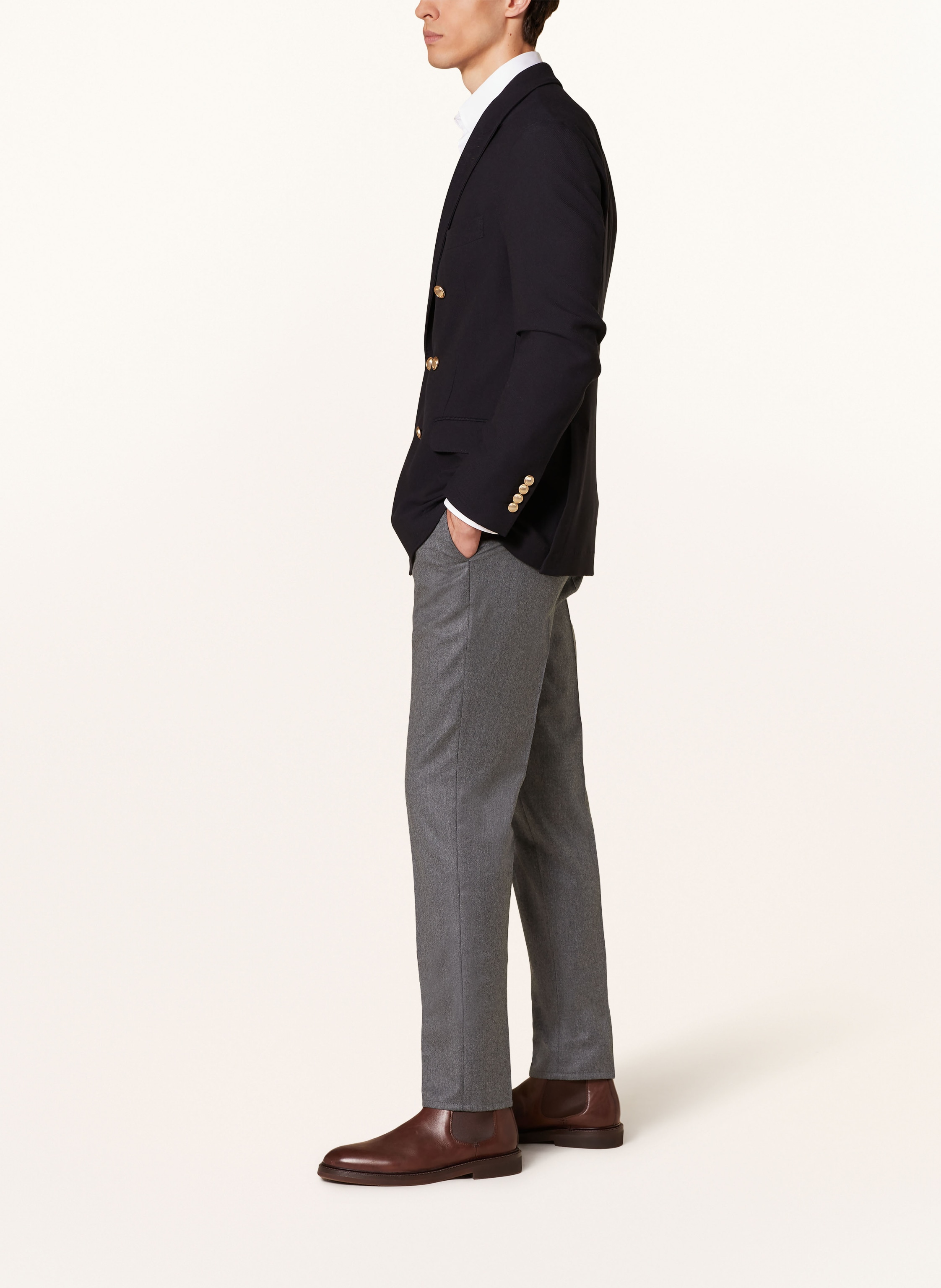 Thumbnail - Brunello Cucinelli Flanellhose Extra Slim Fit grau