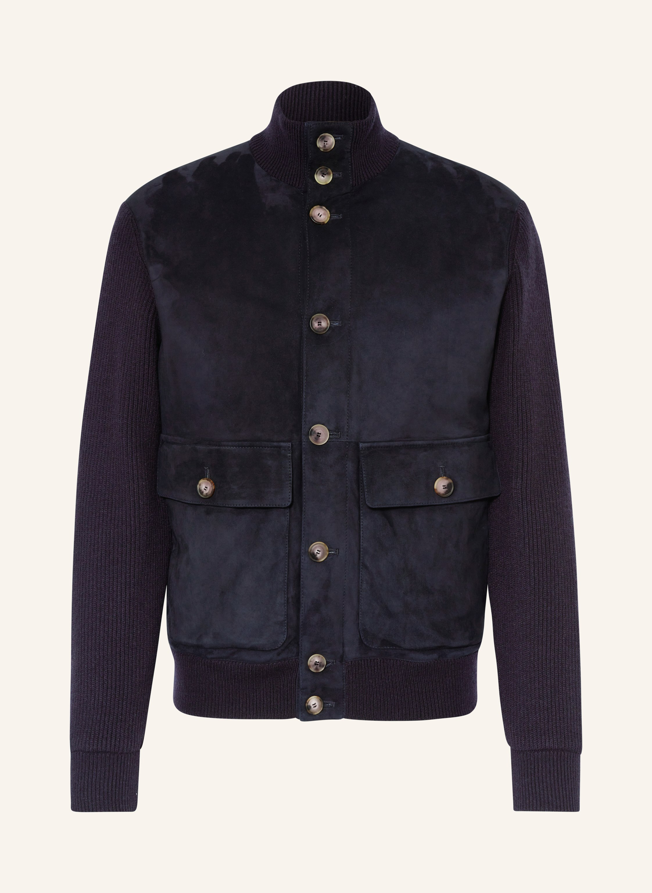 BRUNELLO CUCINELLI Blouson im Materialmix mit Cashmere und Leder  