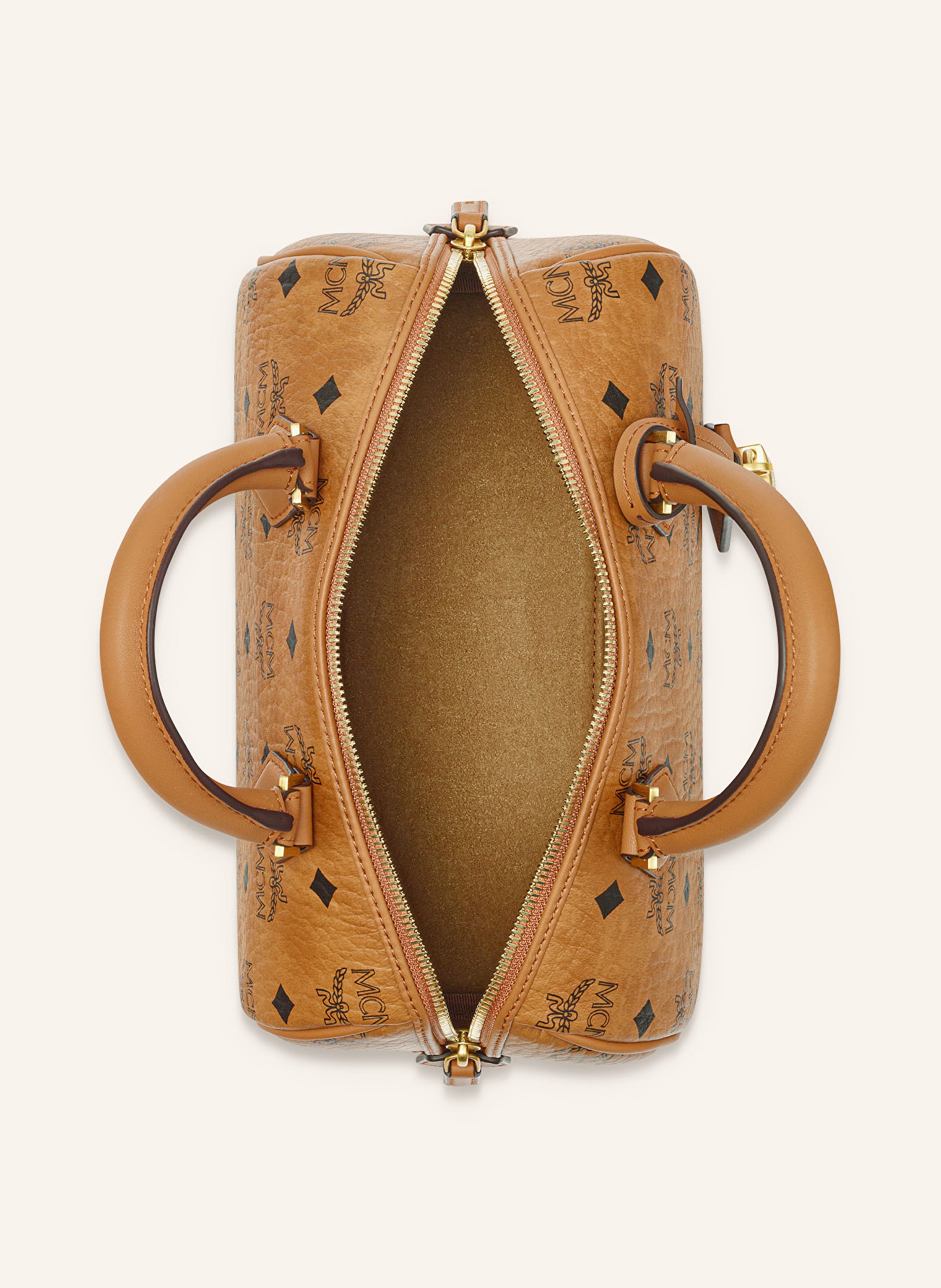 Thumbnail - Mcm Handtasche Ella Boston Visetos braun