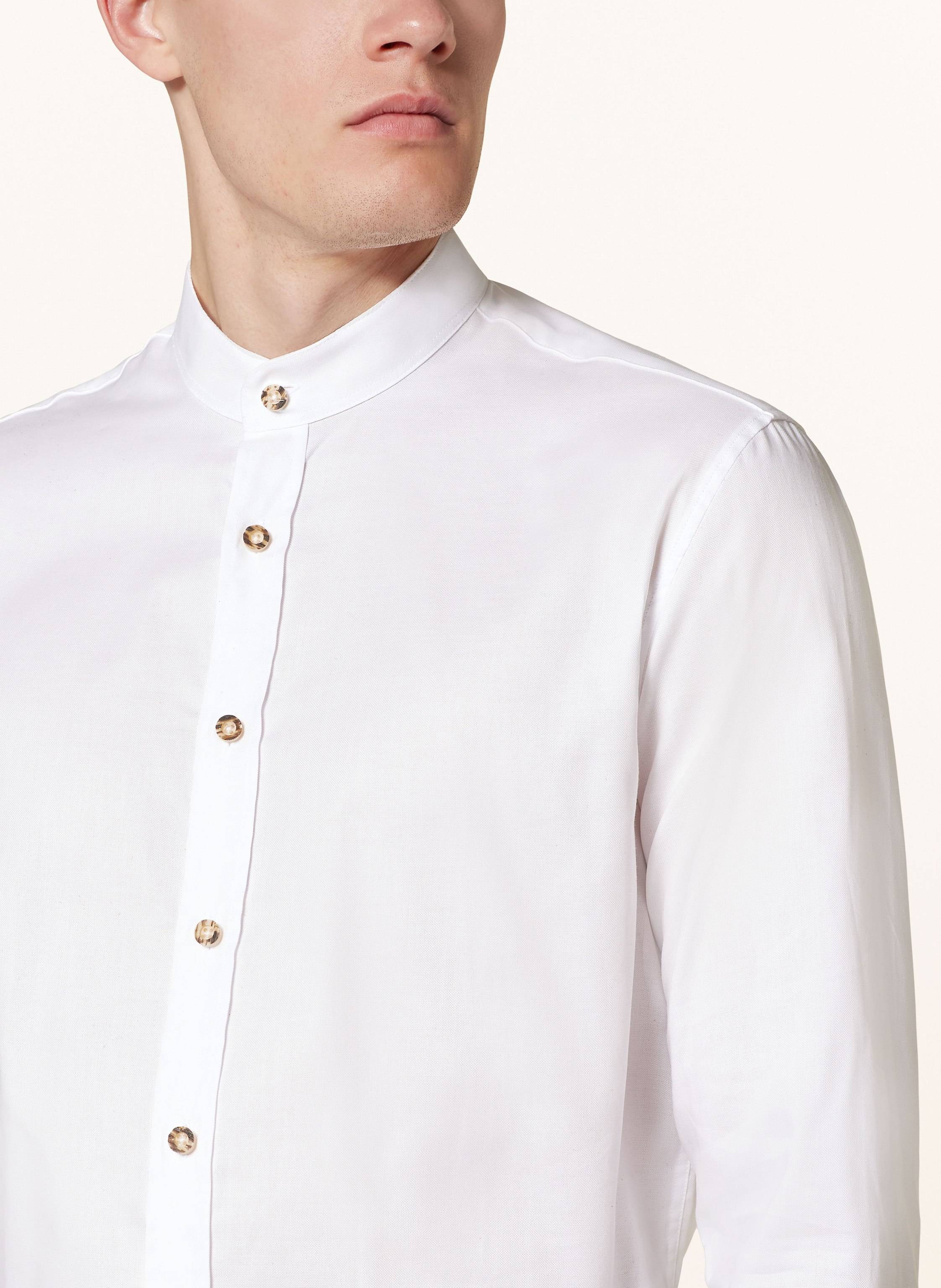 Thumbnail - Johann & Johanna Trachtenhemd Regular Fit Mit Stehkragen weiss