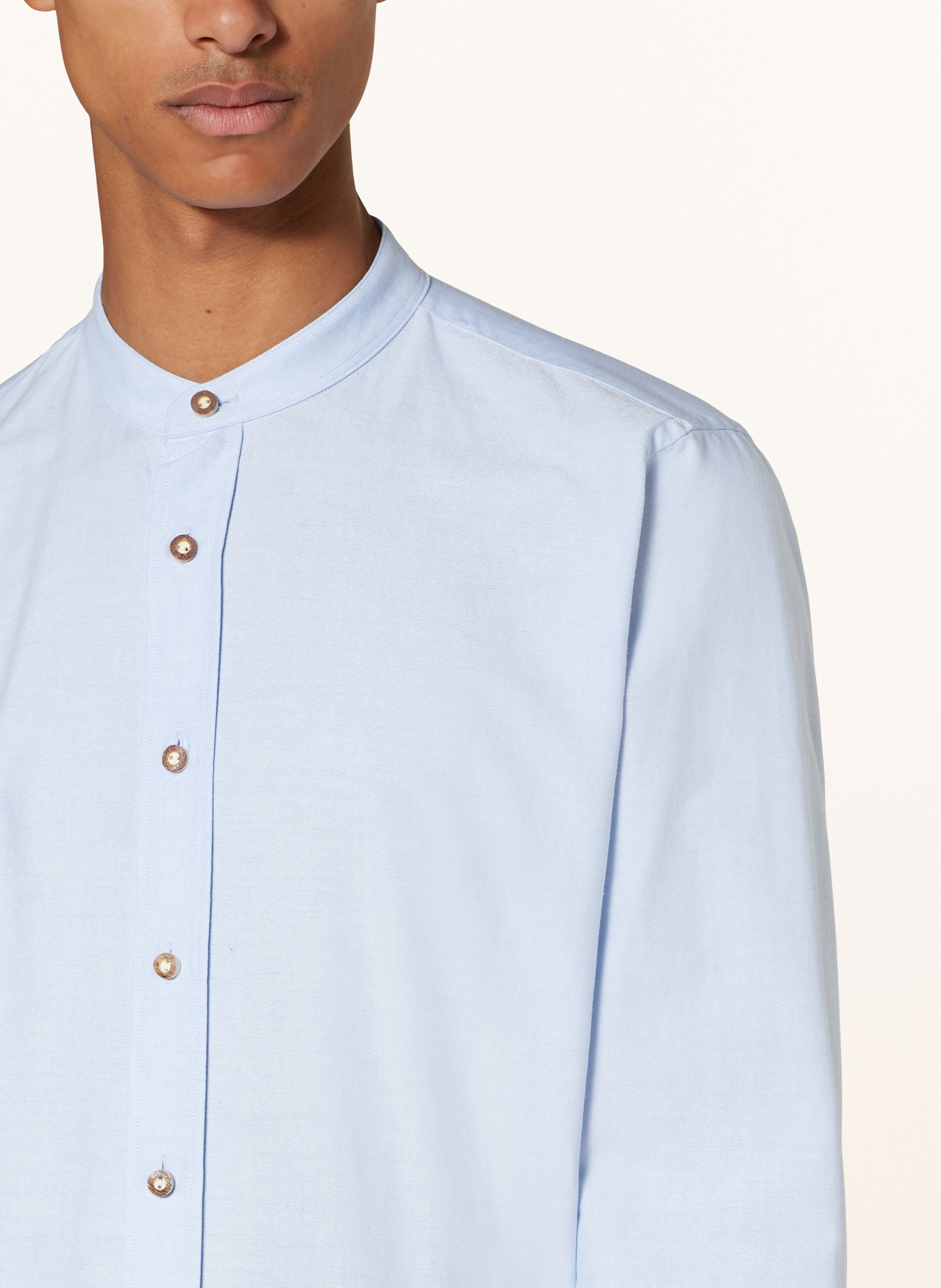 Thumbnail - du4 Trachtenhemd Hansi Slim Fit Mit Stehkragen blau