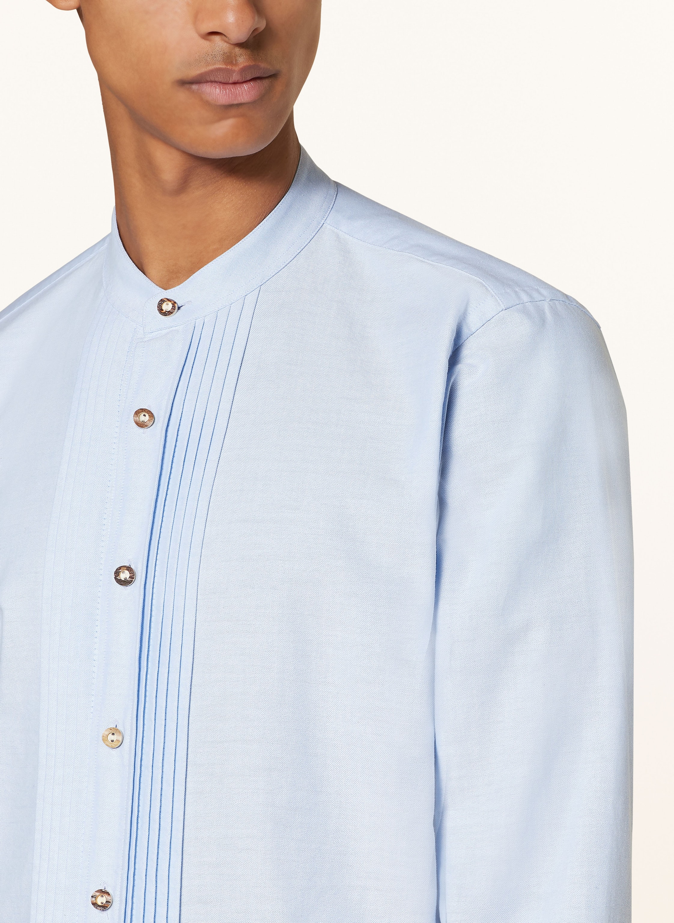 Thumbnail - du4 Trachtenhemd Fips Slim Fit Mit Stehkragen blau