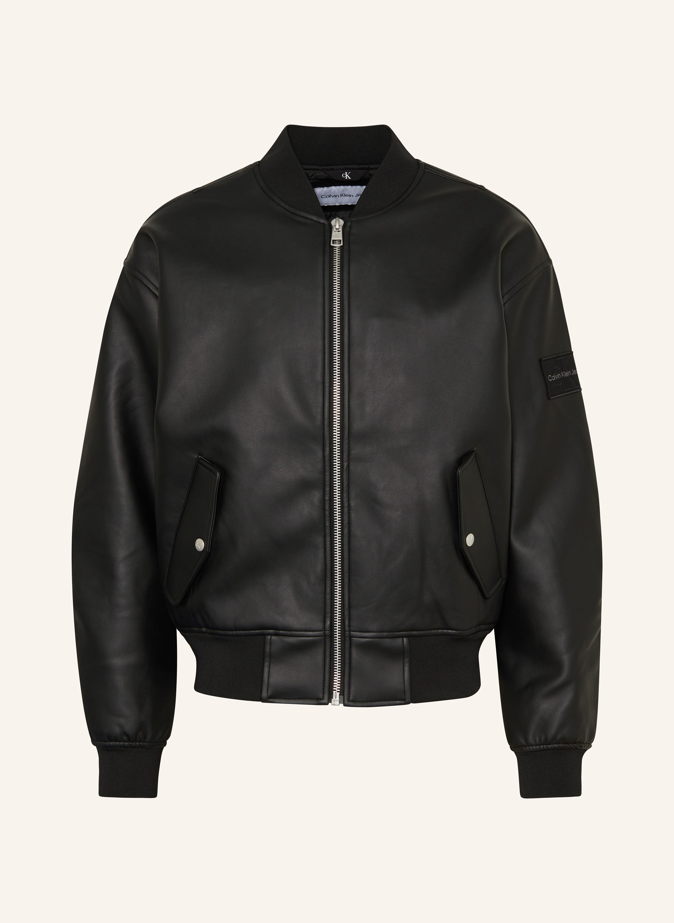 Calvin Klein Jeans Bomber jacket in leather look in black