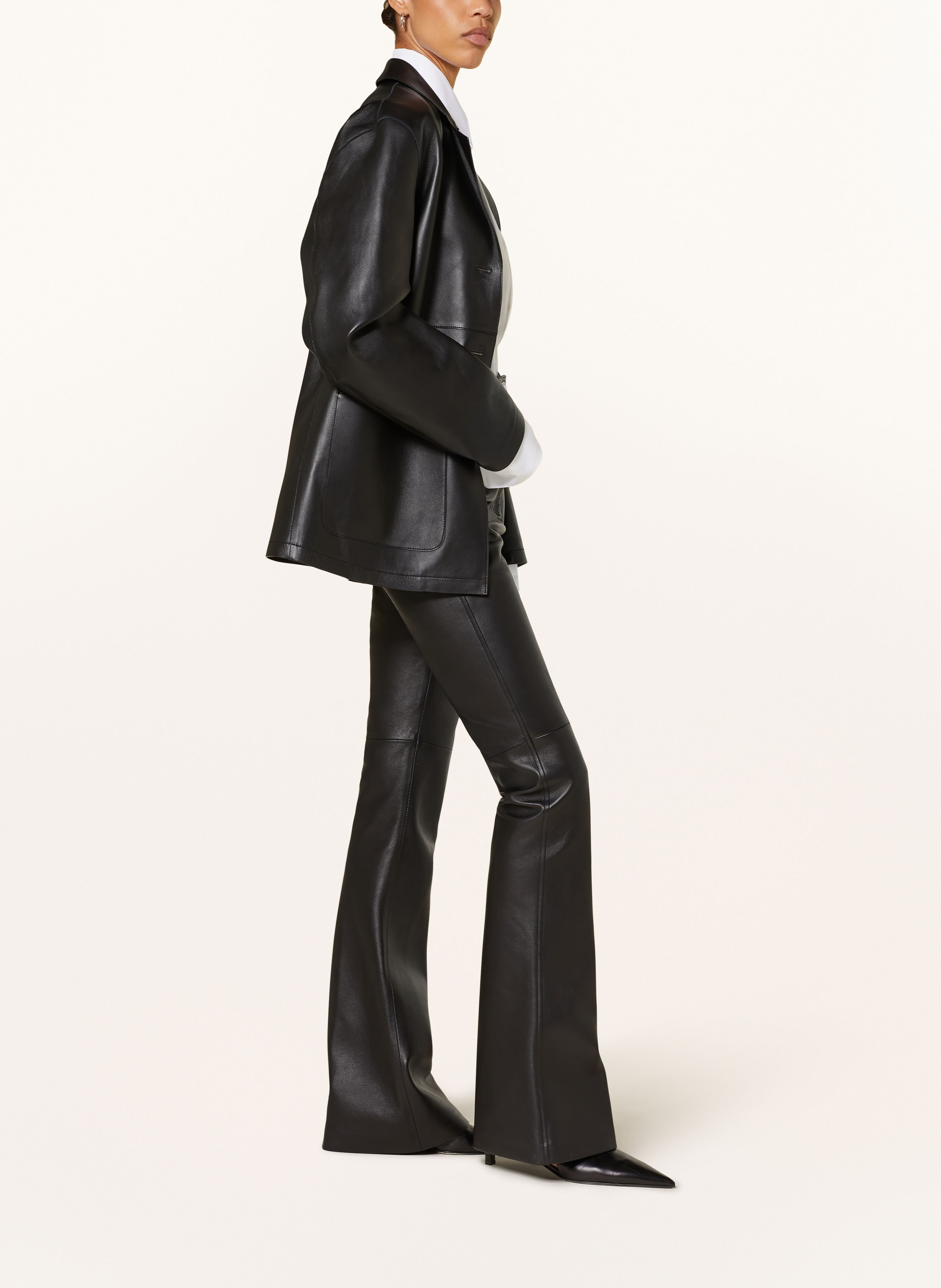 Thumbnail - Sportmax Lederhose Canoa schwarz