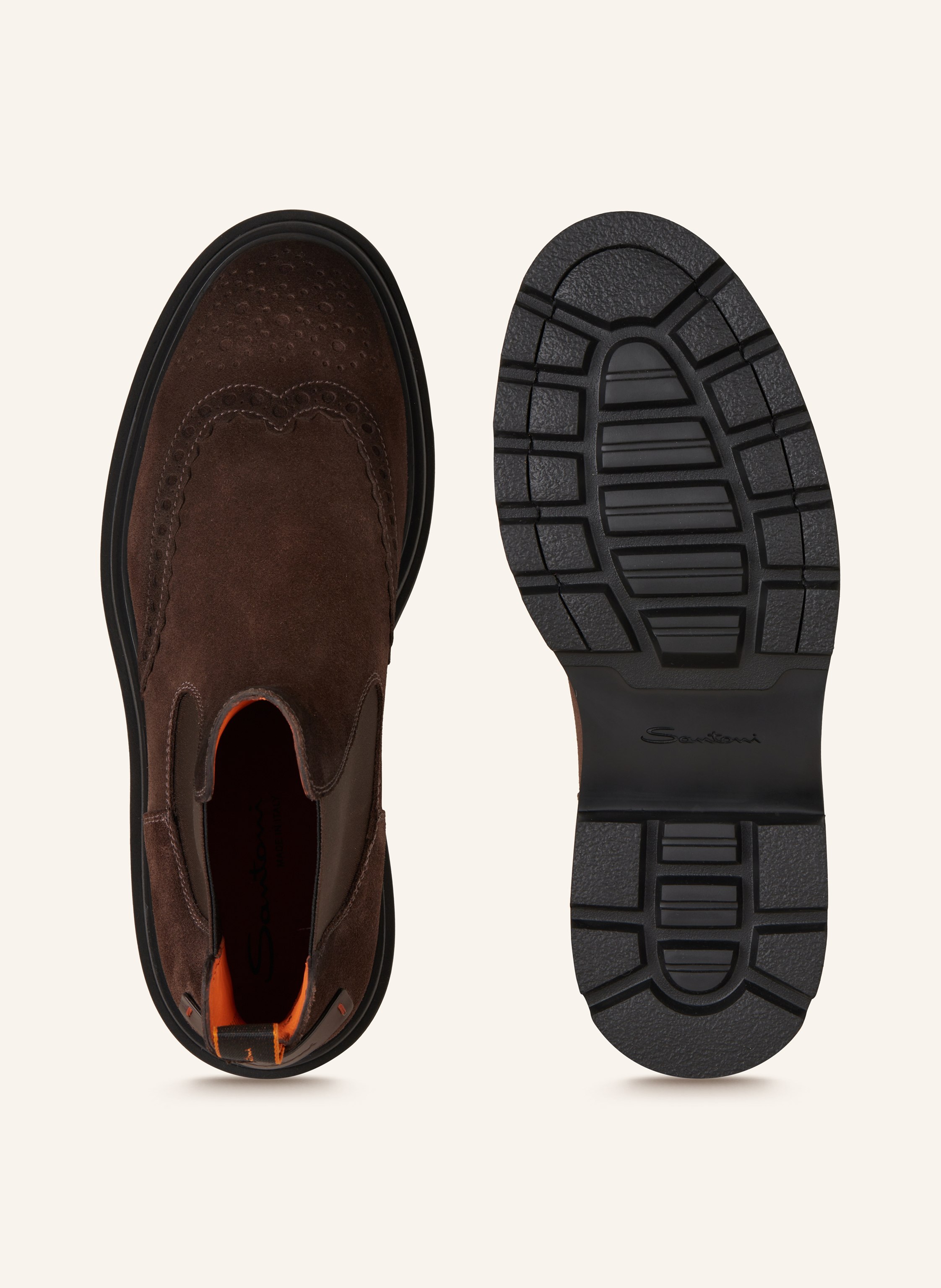 Thumbnail - Santoni Chelsea-Boots Blockage braun