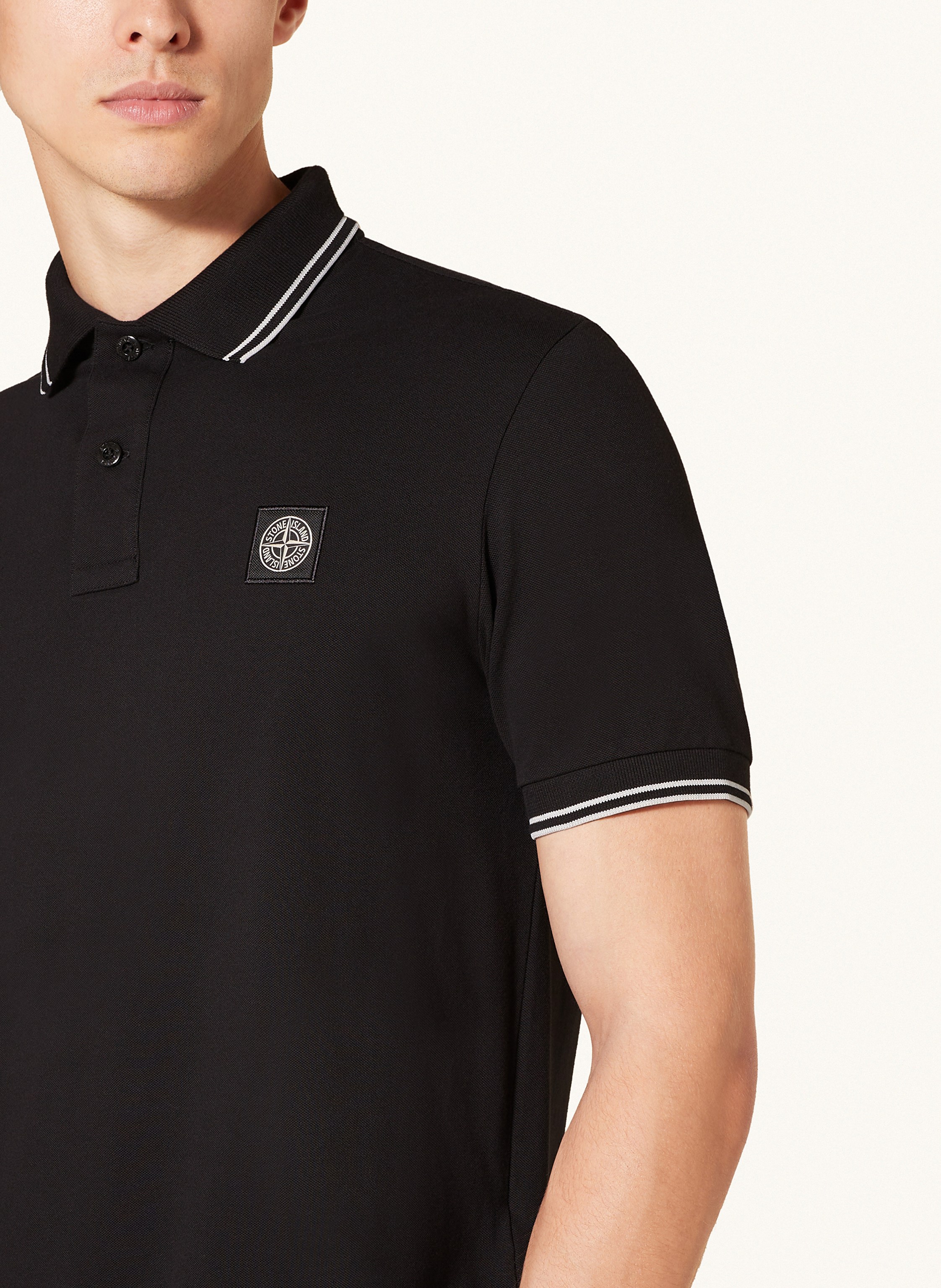 Thumbnail - Stone Island Piqué-Poloshirt schwarz