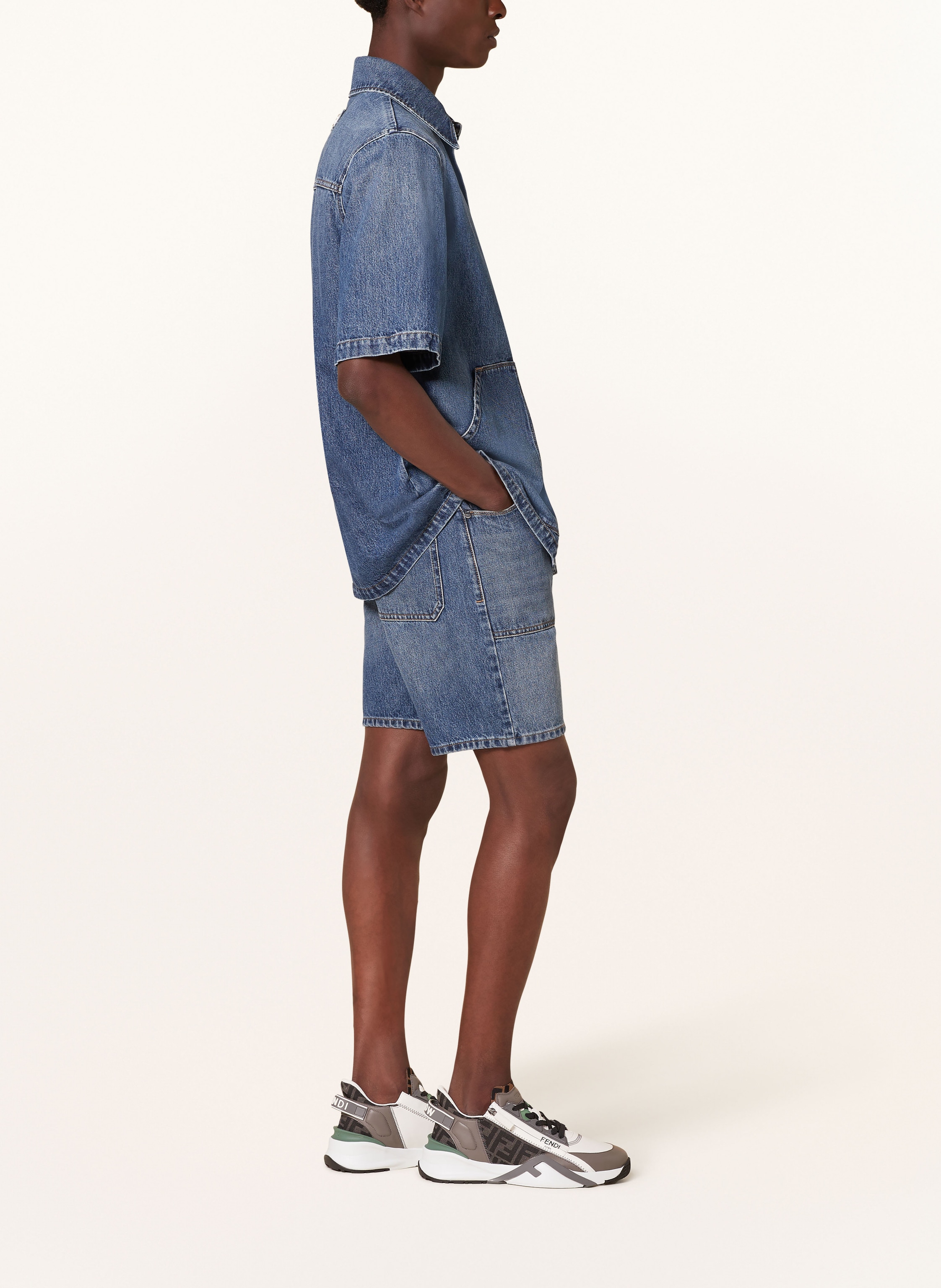 Thumbnail - Fendi Jeansshorts blau