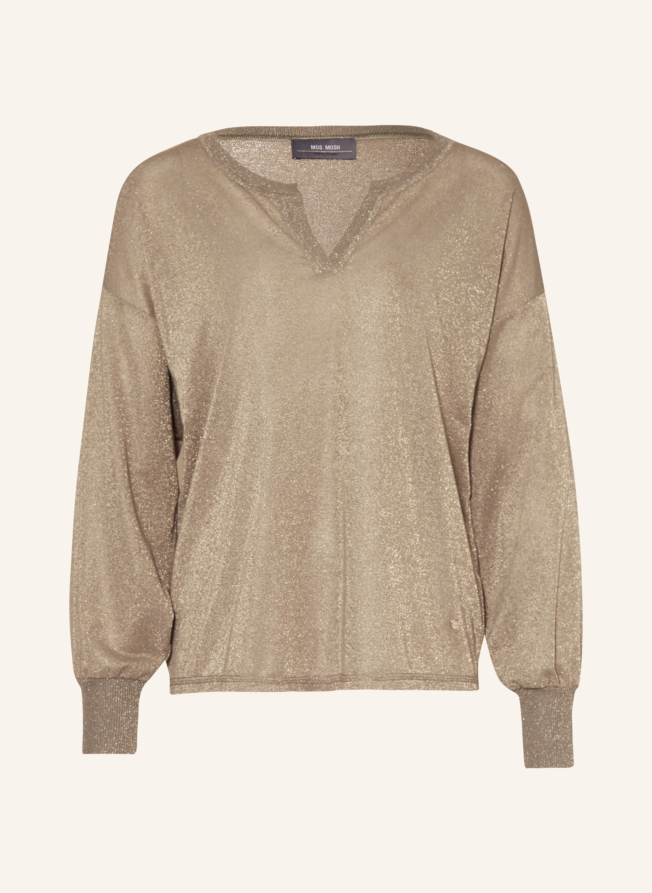 MOS MOSH Pullover MMKILANA mit Glitzergarn in hellbraun/ gold