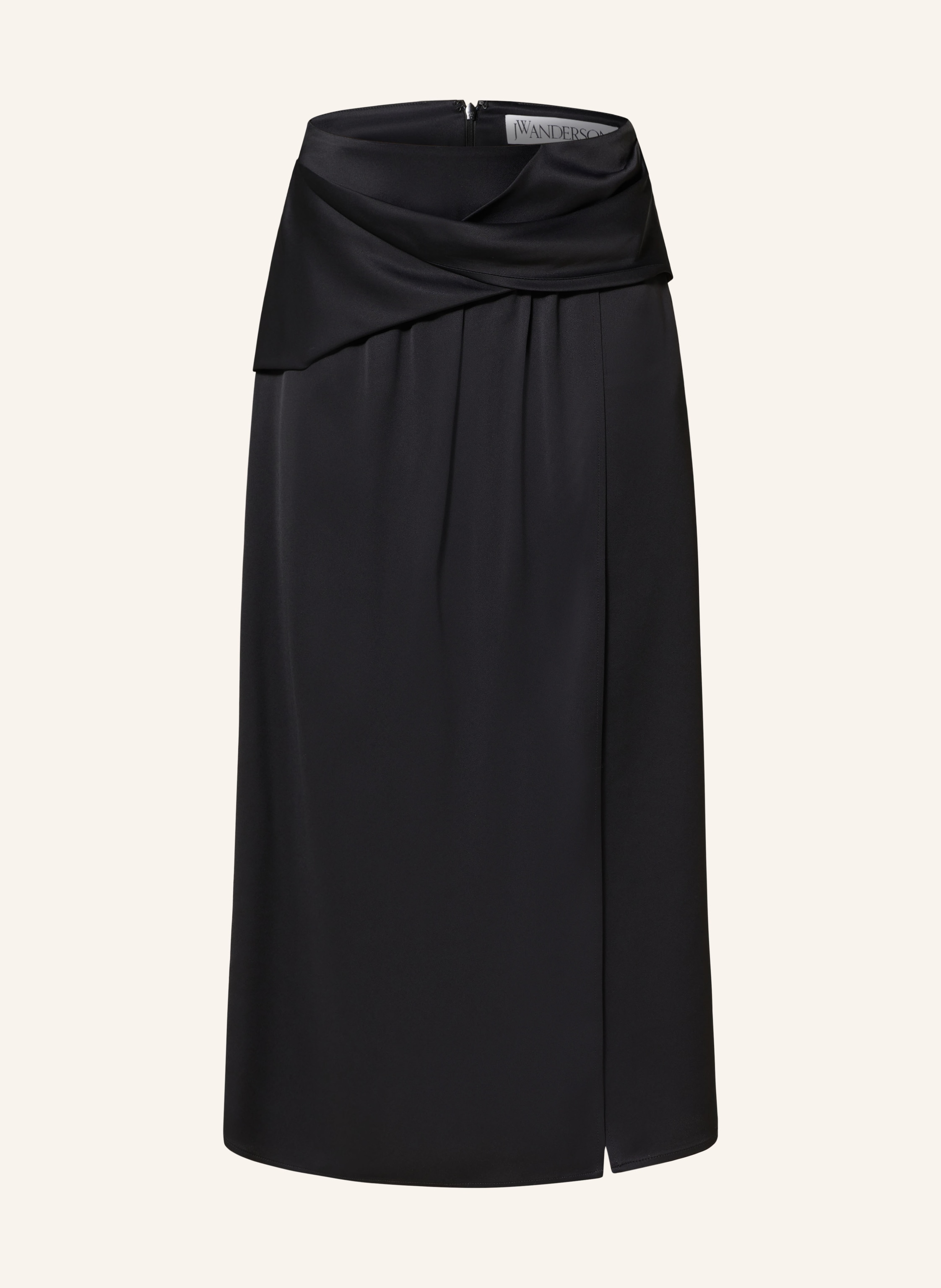 JW ANDERSON Satin skirt in wrap look in black