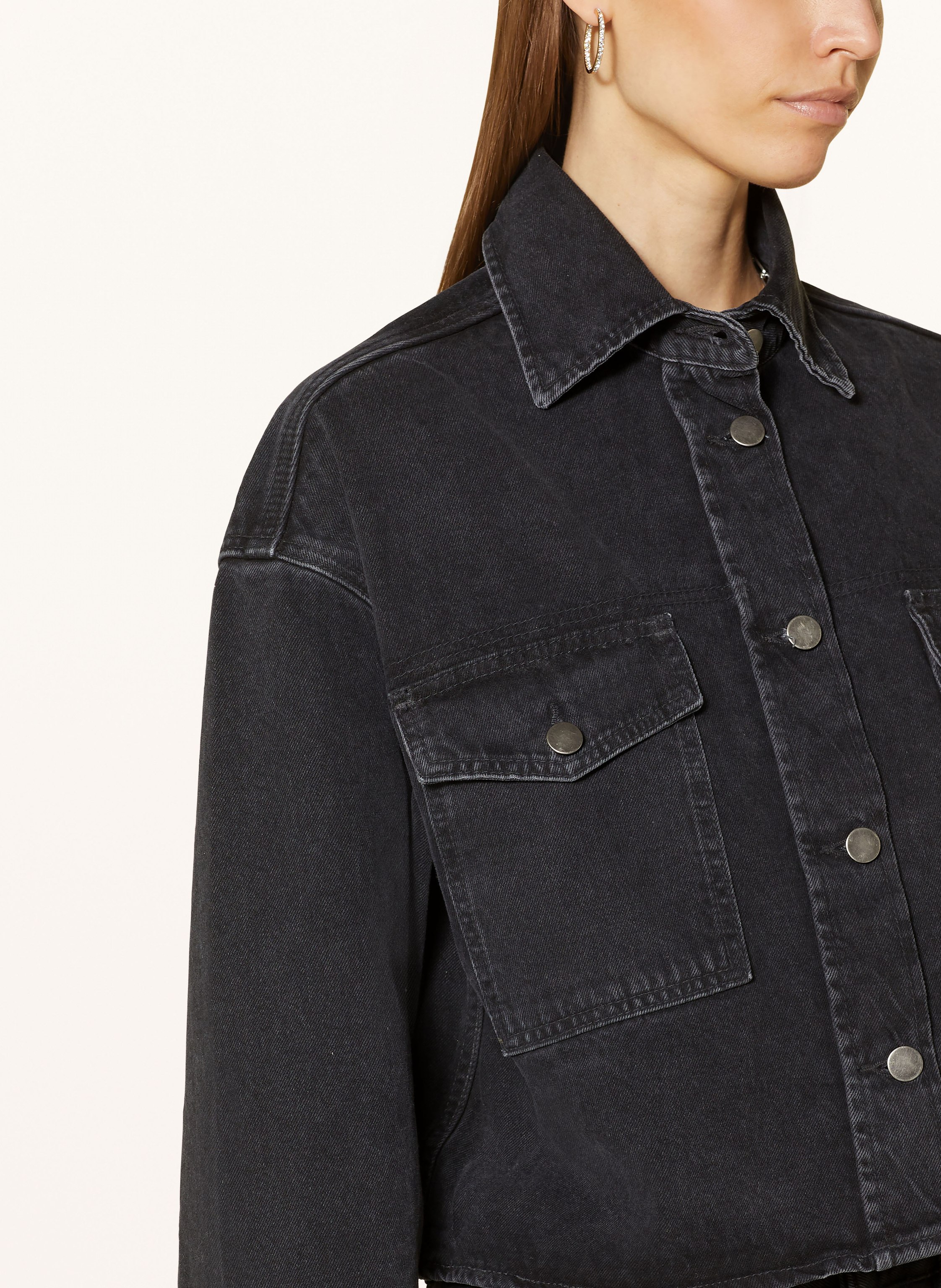 Thumbnail - Mrs & Hugs Cropped-Jeansjacke grau