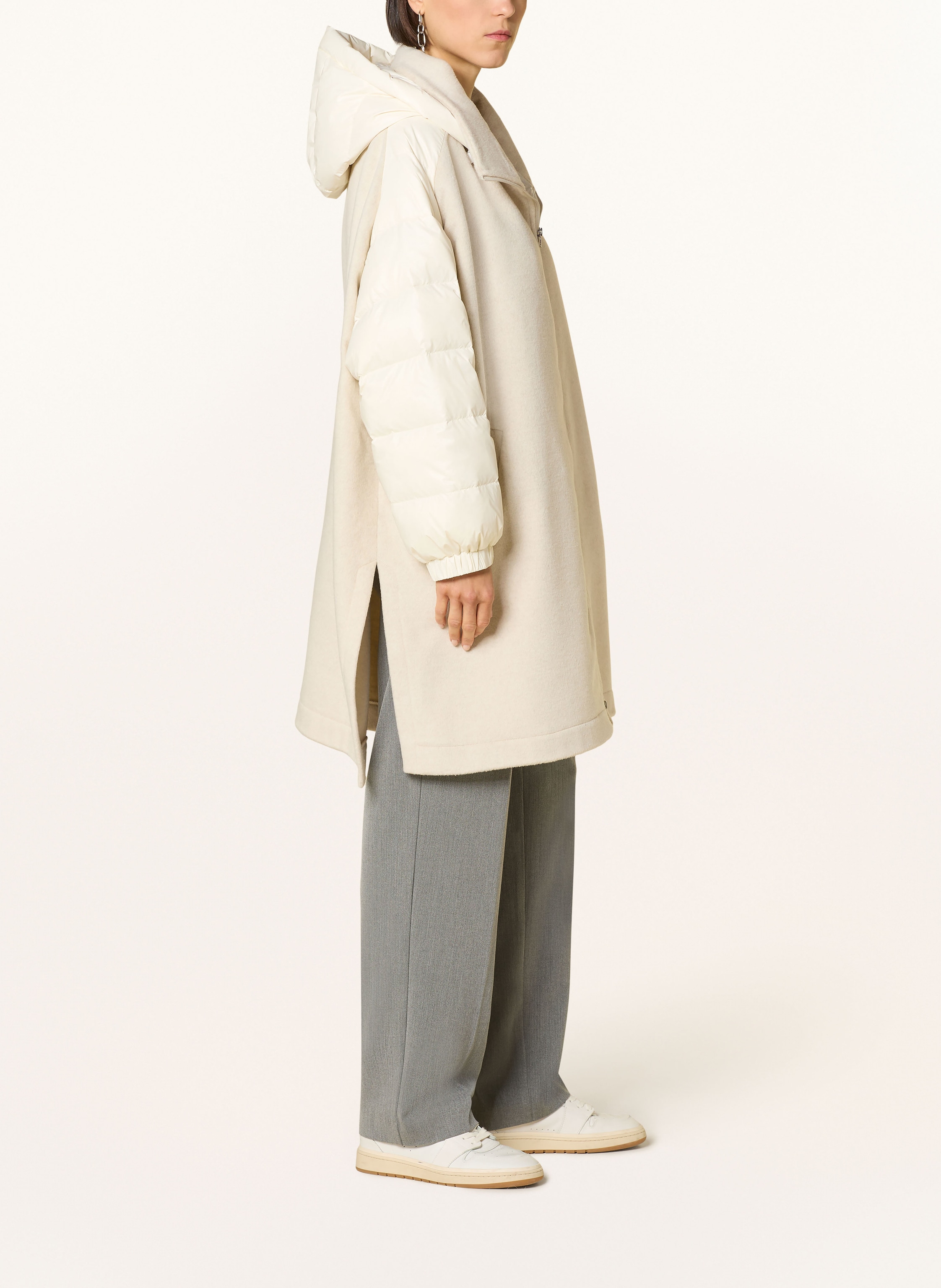 Thumbnail - Grace Oversized-Mantel Im Materialmix weiss