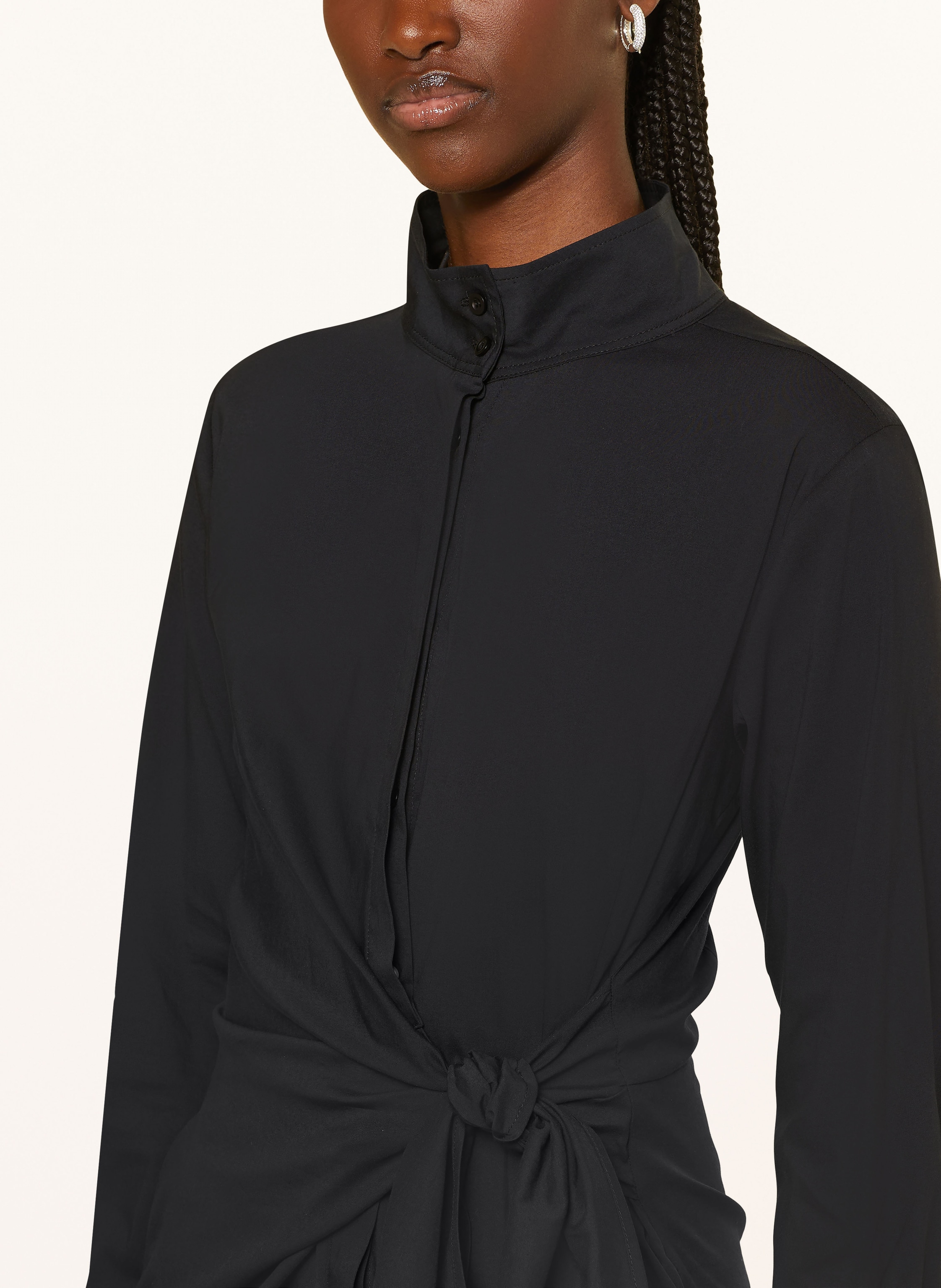 Thumbnail - Mrs & Hugs Hemdblusenkleid In Wickeloptik schwarz