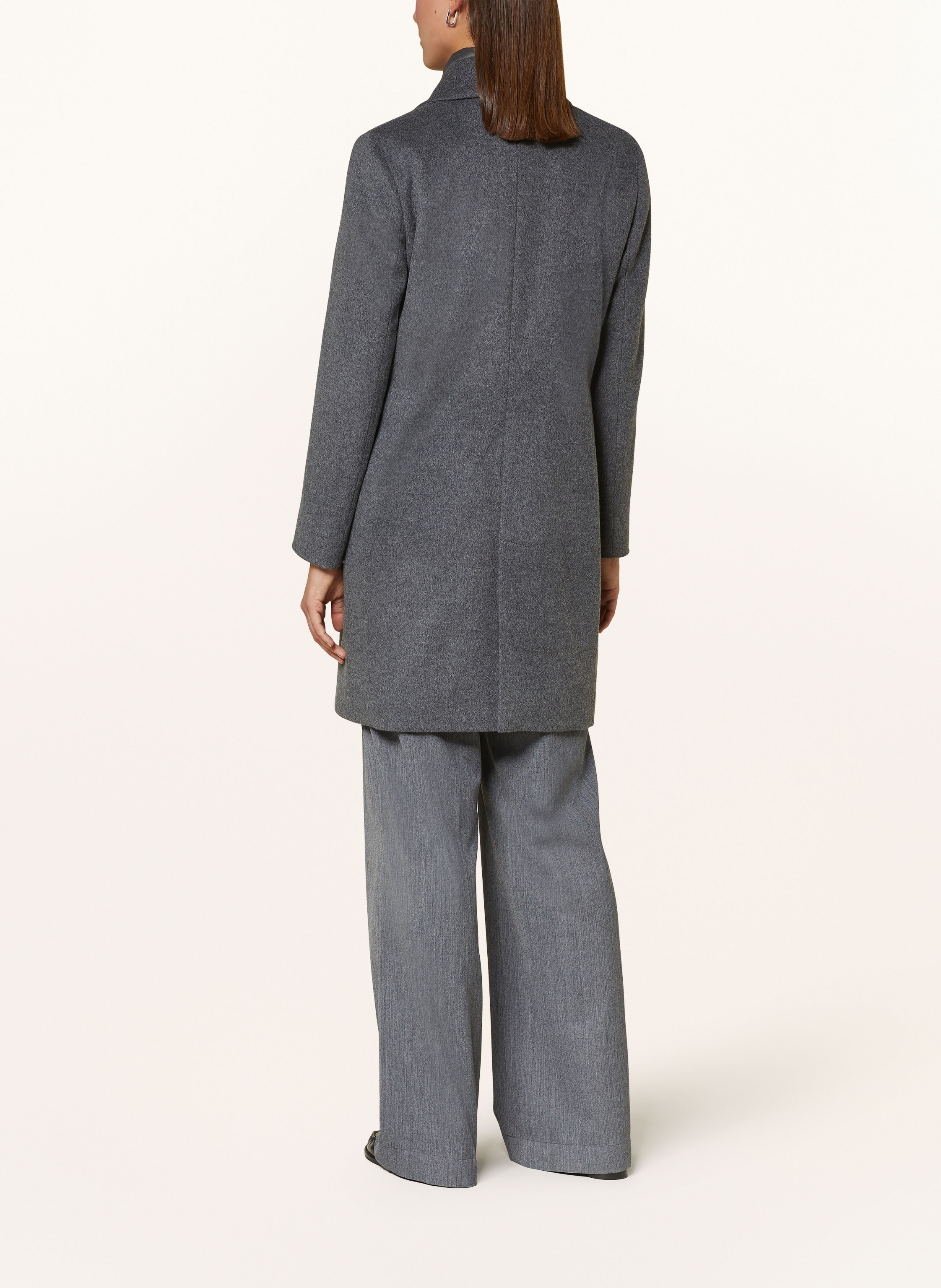 Thumbnail - Icons Cinzia Rocca Wollmantel Mit Herausnehmbarer Blende grau