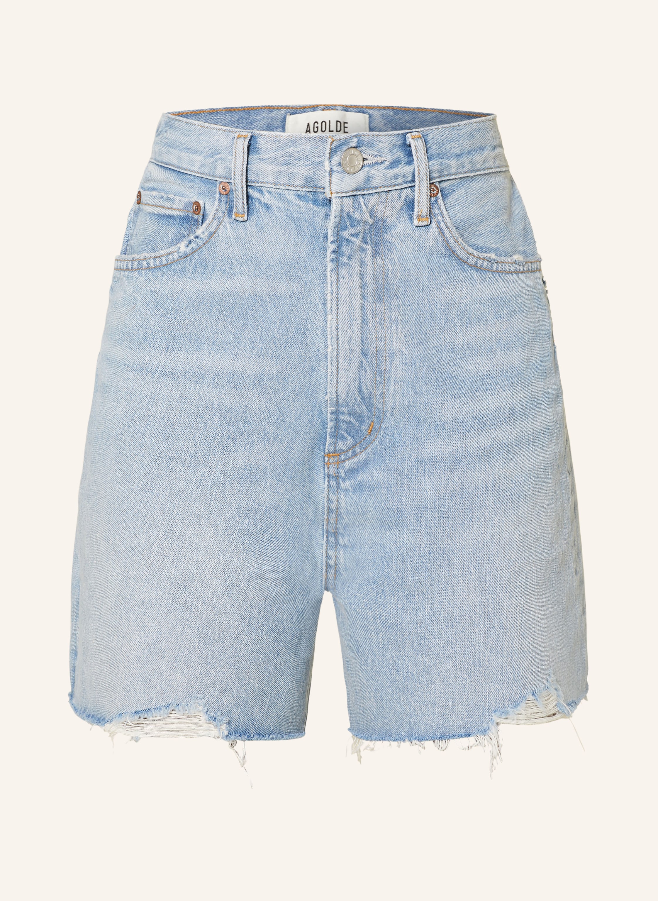 AGOLDE Denim shorts in agreement mrb ind w cut hem