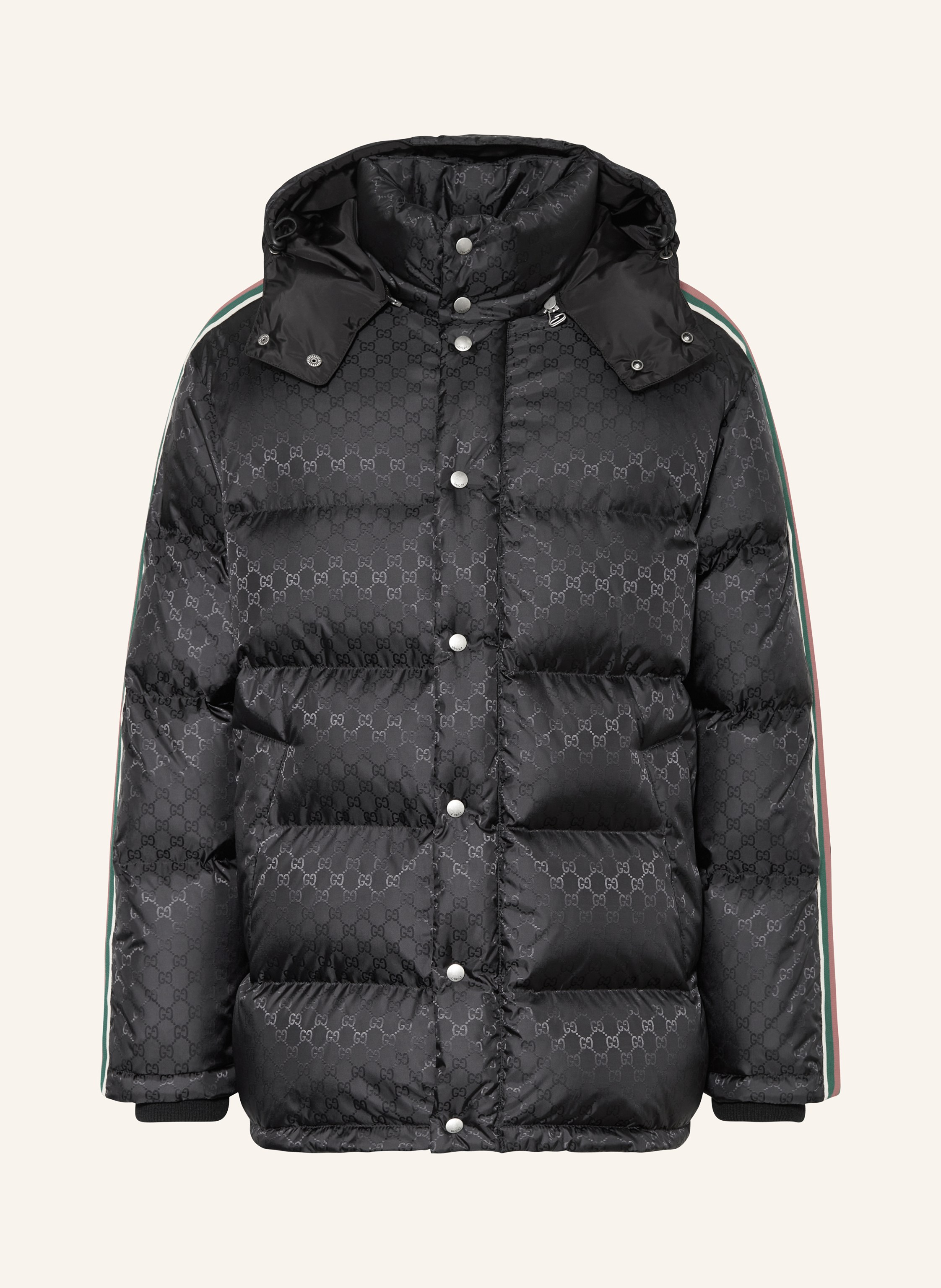 GUCCI Down jacket with tuxedo stripes