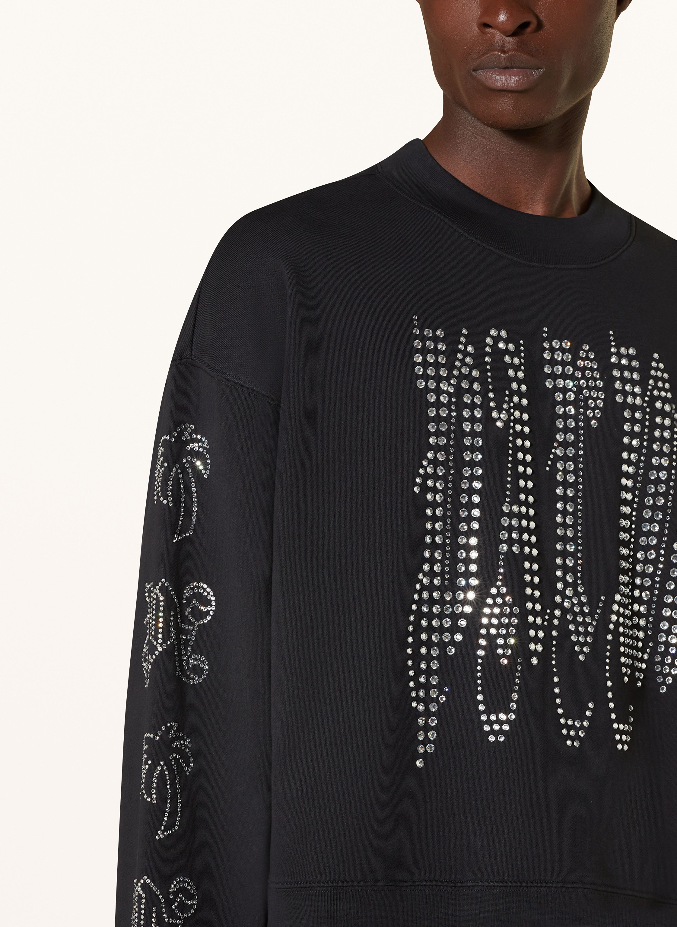 Thumbnail - Palm Angels Oversized-Sweatshirt Mit Schmucksteinen schwarz