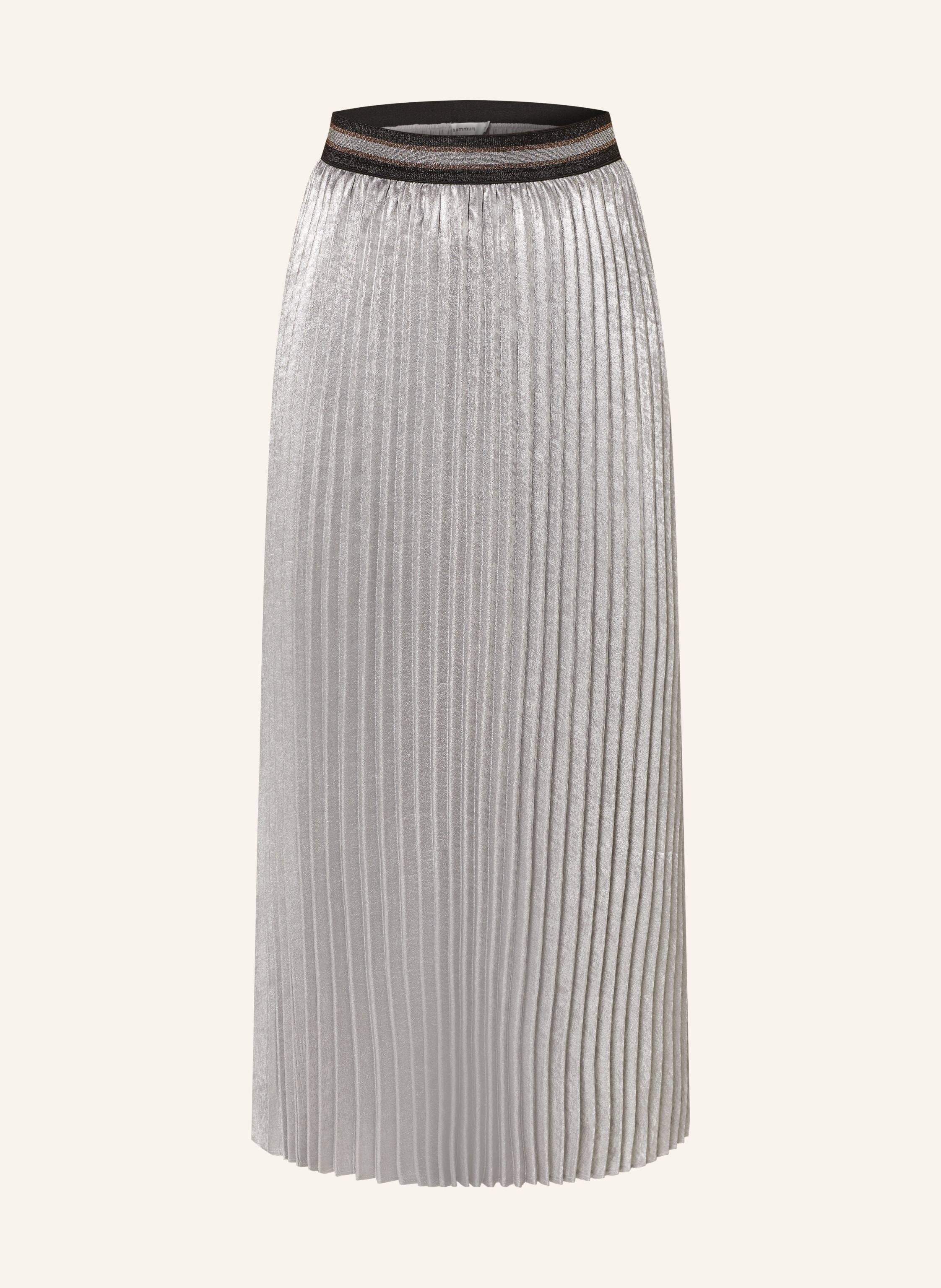 White and silver pleated skirt top