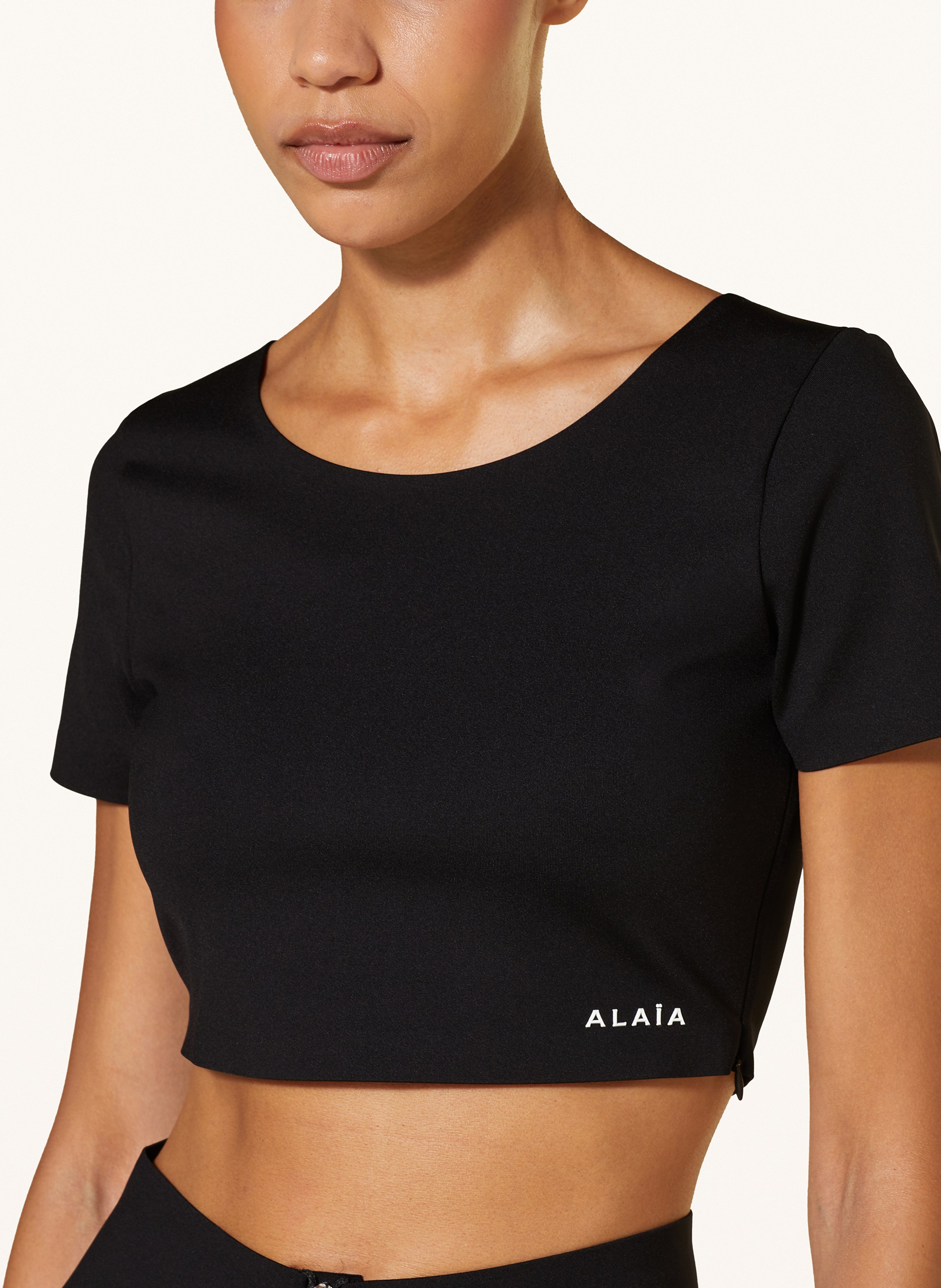 Thumbnail - Alaïa Cropped-Shirt schwarz