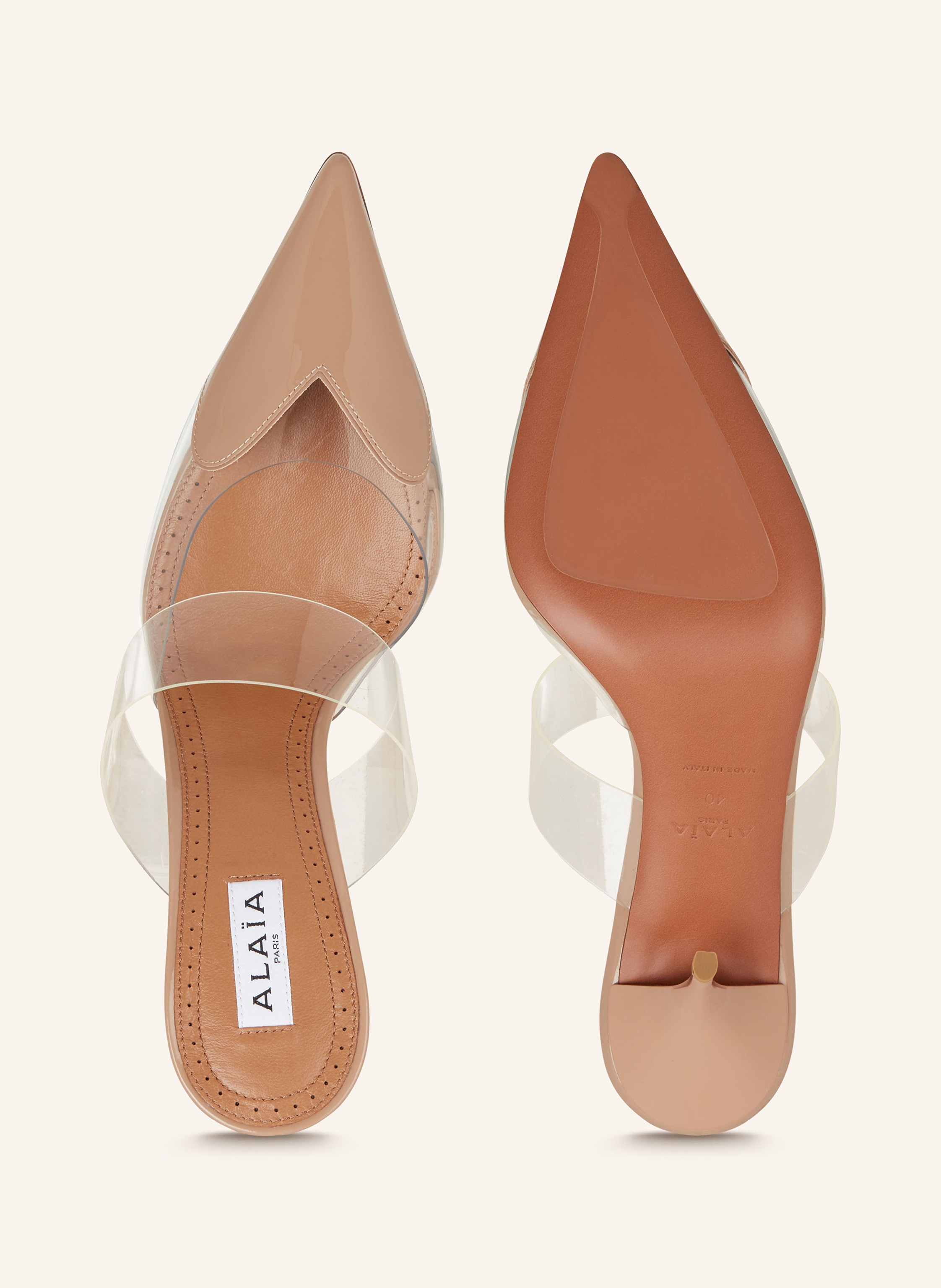 Thumbnail - Alaïa Mules Le Cœur beige