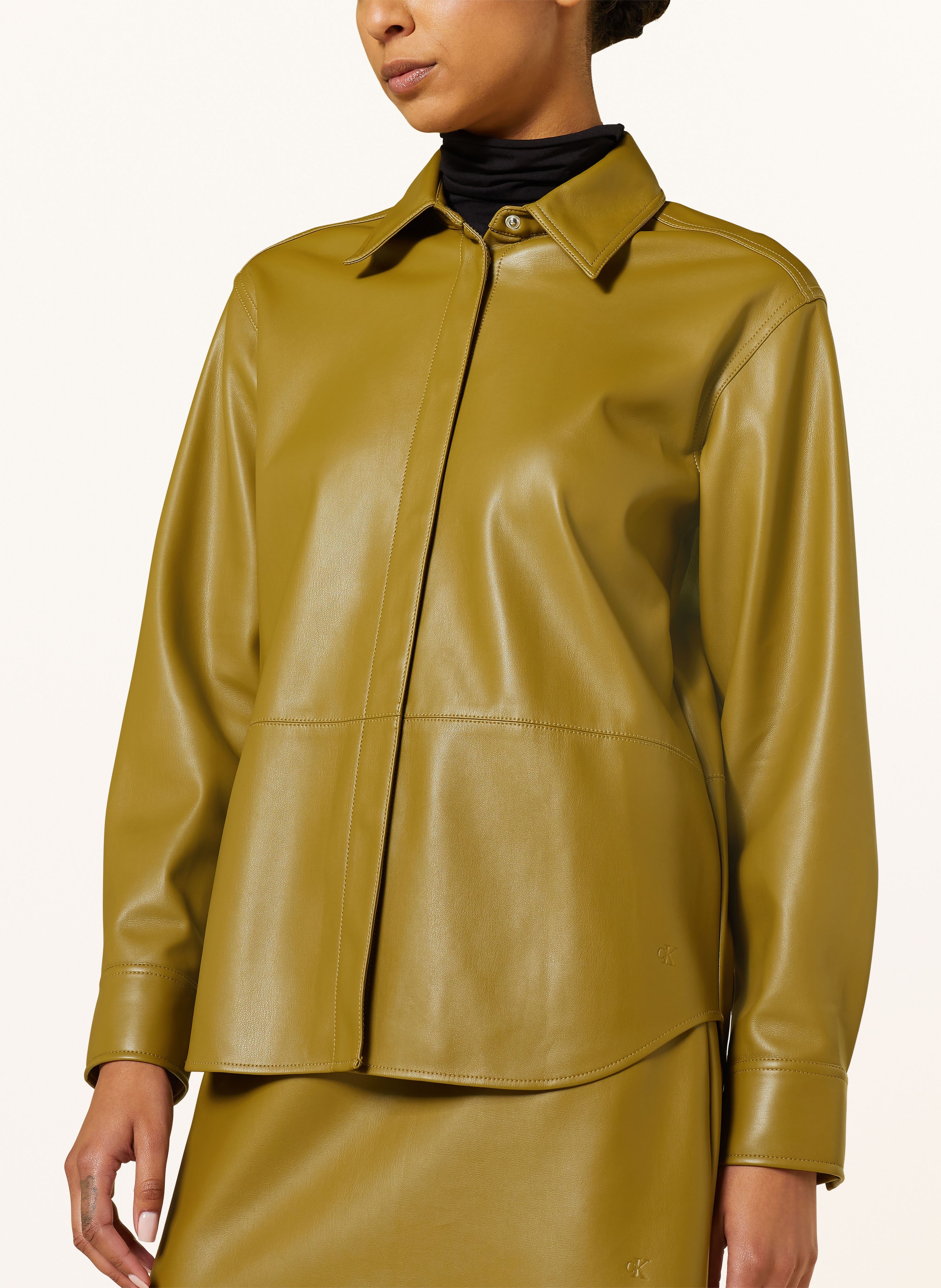 Thumbnail - Calvin Klein Jeans Overjacket In Lederoptik gruen