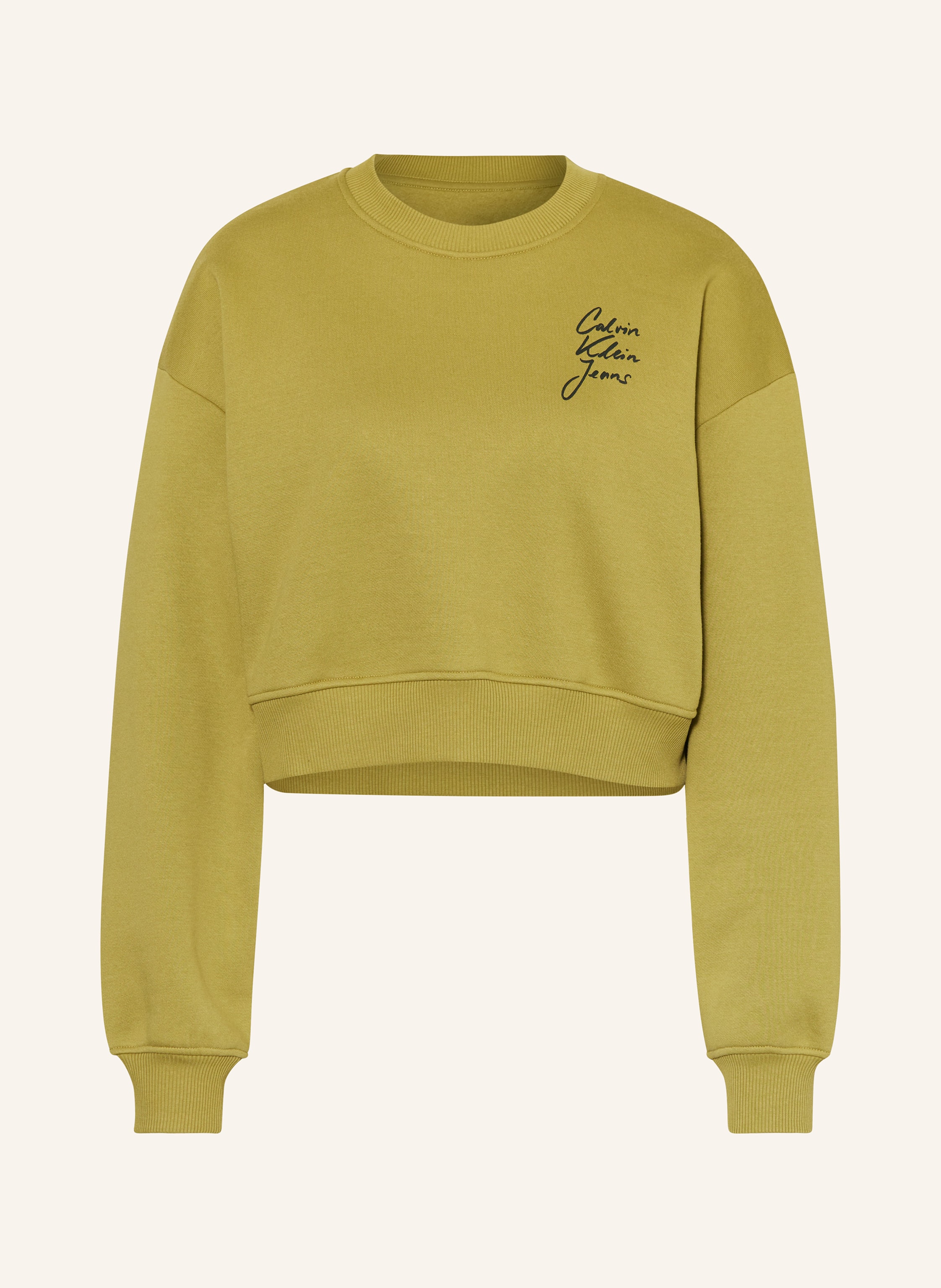 Calvin Klein Jeans Cropped sweatshirt in dark yellow