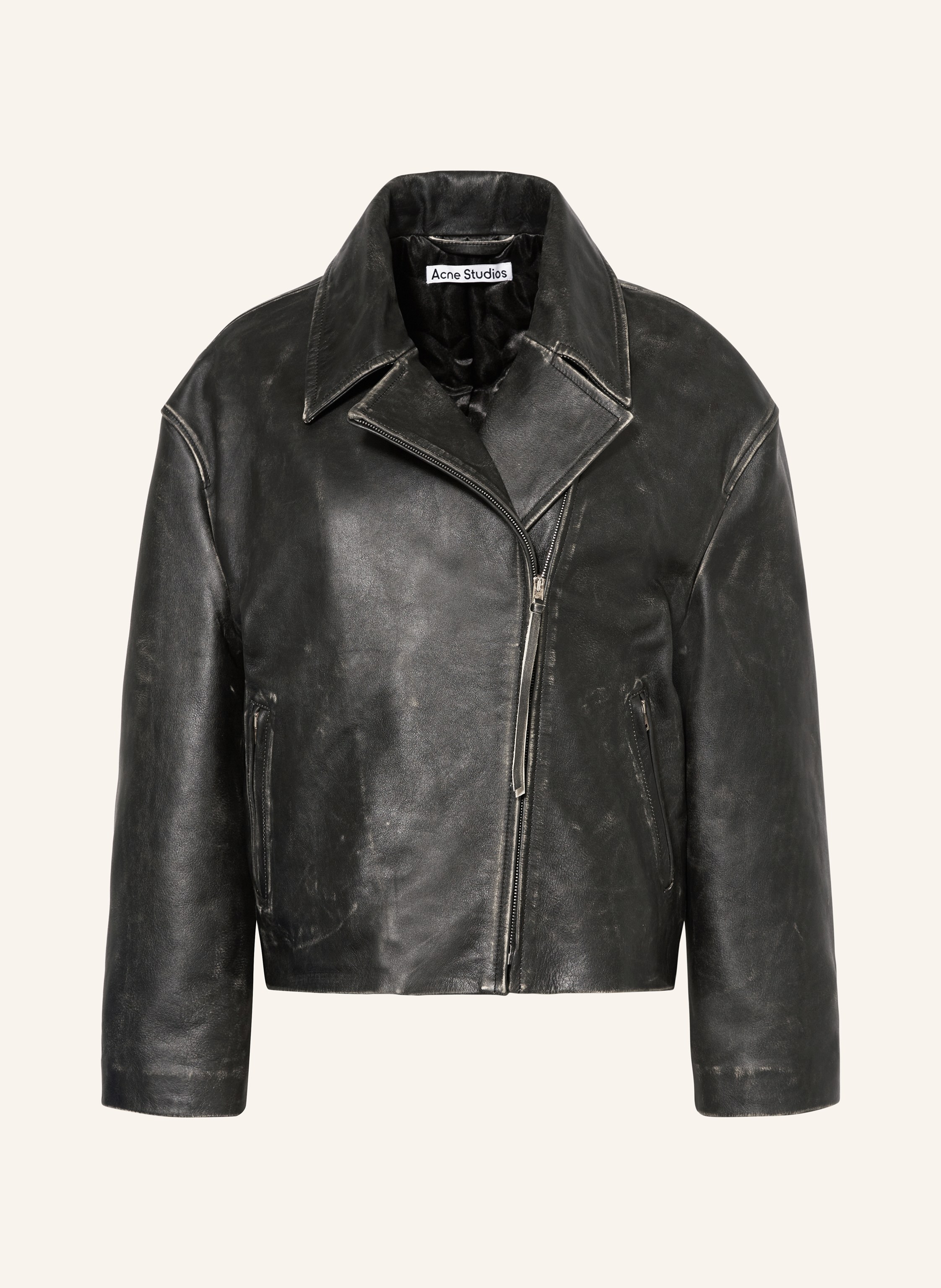 46】ACNE STUDIOS 渦巻く EMBOSSED LEATHER JACKET