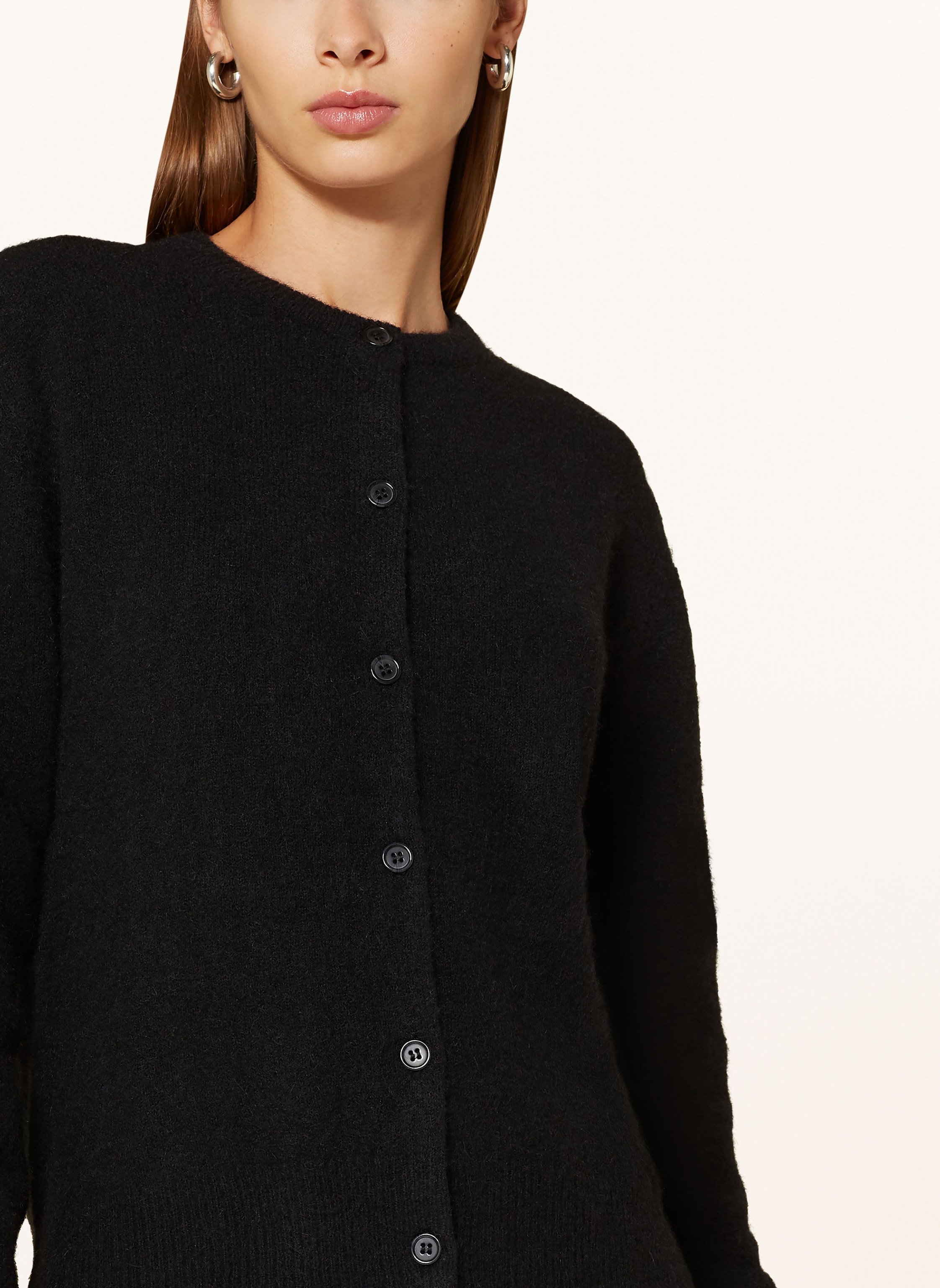 Thumbnail - Samsøe  Samsøe Strickjacke Nor Mit Alpaka schwarz