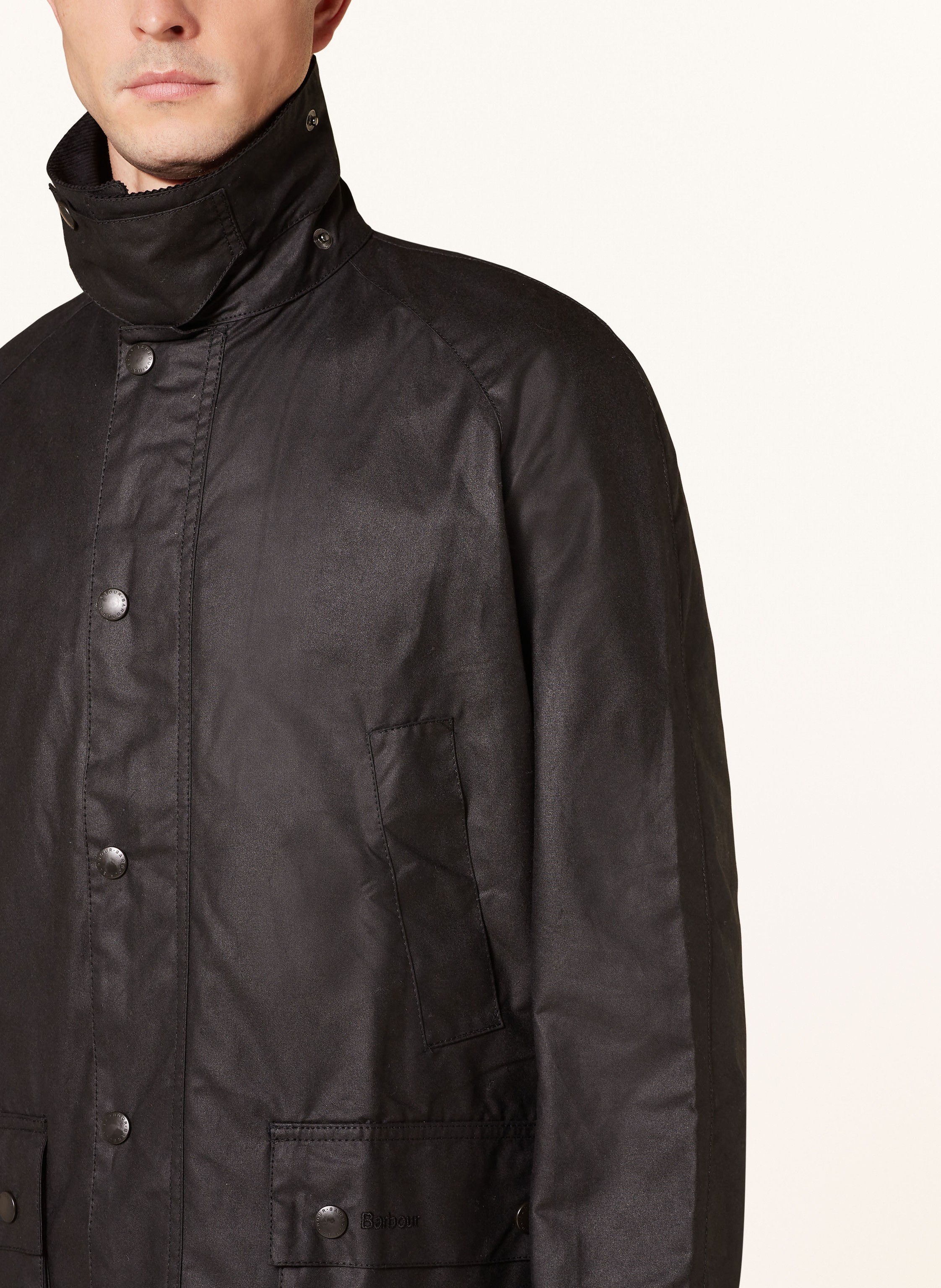 Thumbnail - Barbour Fieldjacket Ashby Wax schwarz