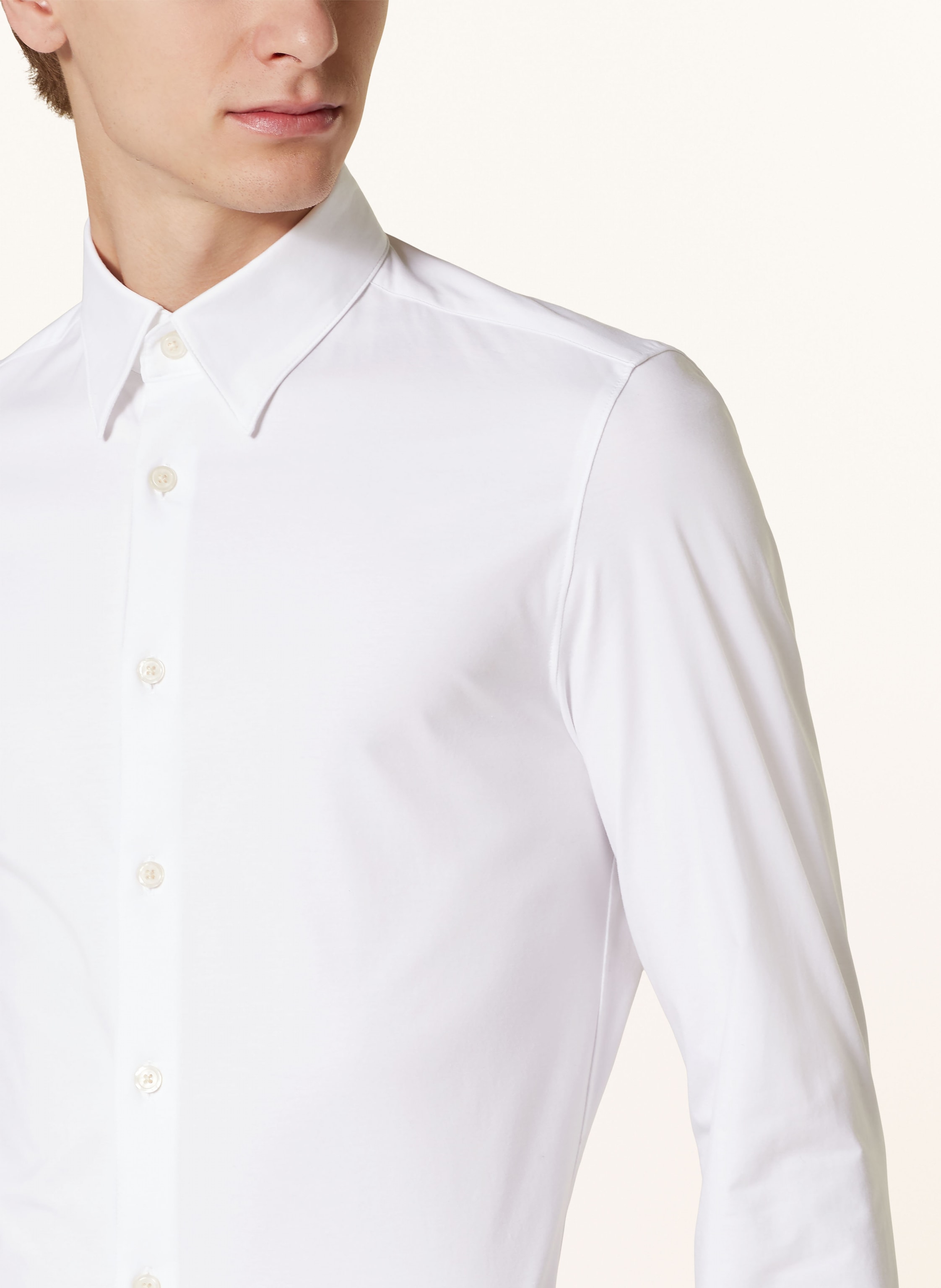 Thumbnail - Drykorn Jerseyhemd Zed Tight Fit weiss