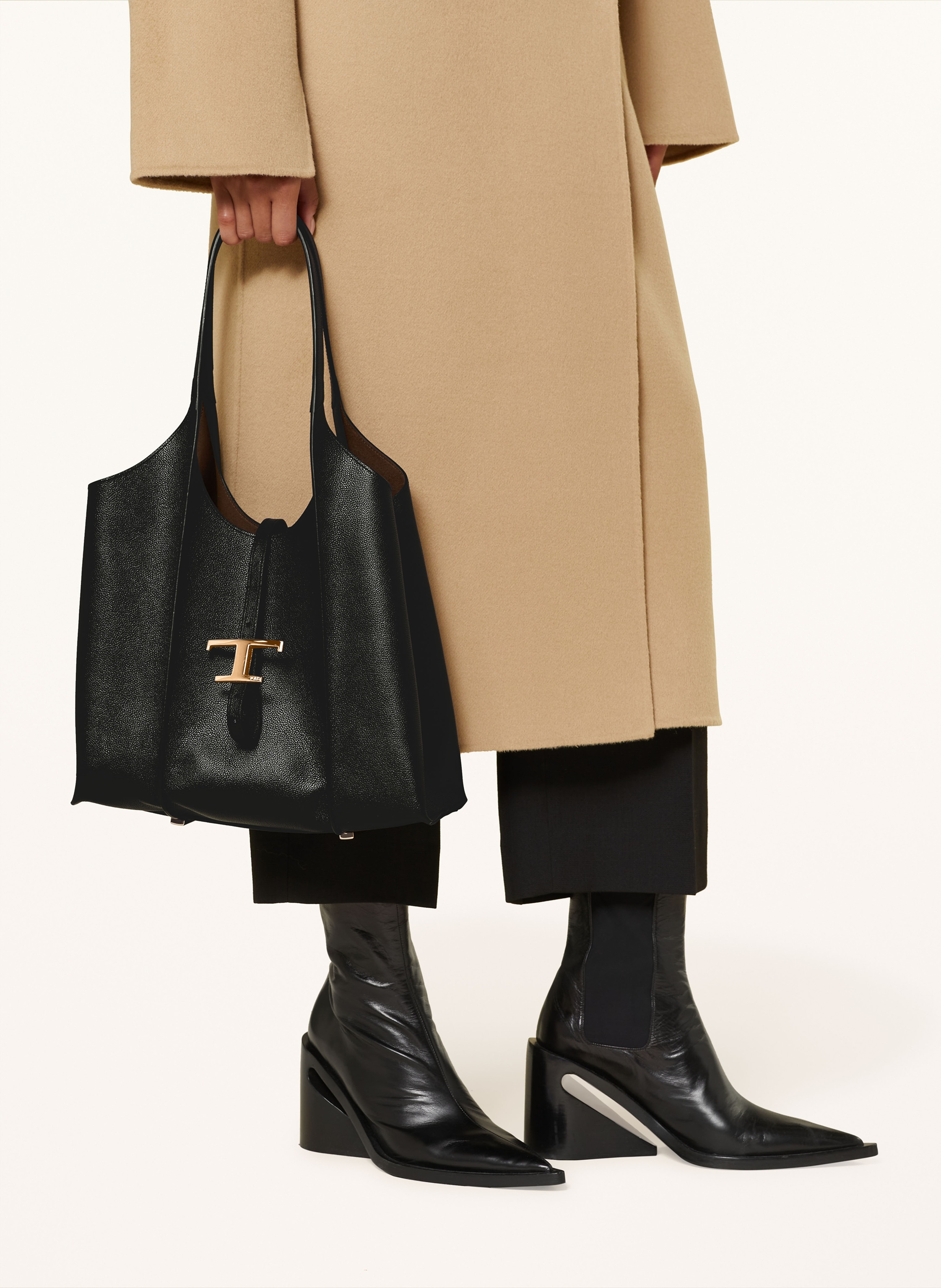 Thumbnail - Tod's Shopper T Timeless Small Mit Pouch schwarz