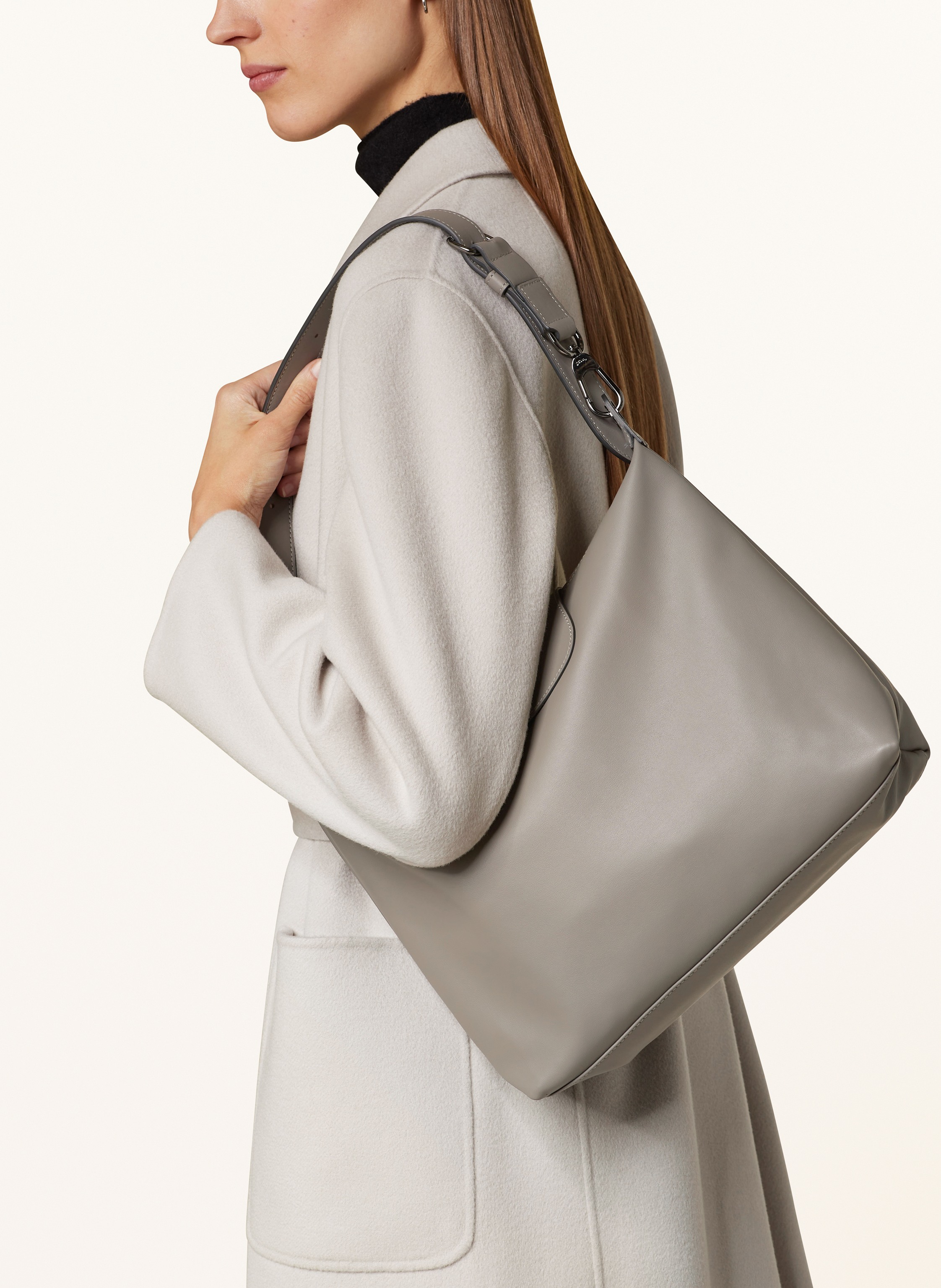 Thumbnail - Longchamp Handtasche Le Pliage Cuir grau