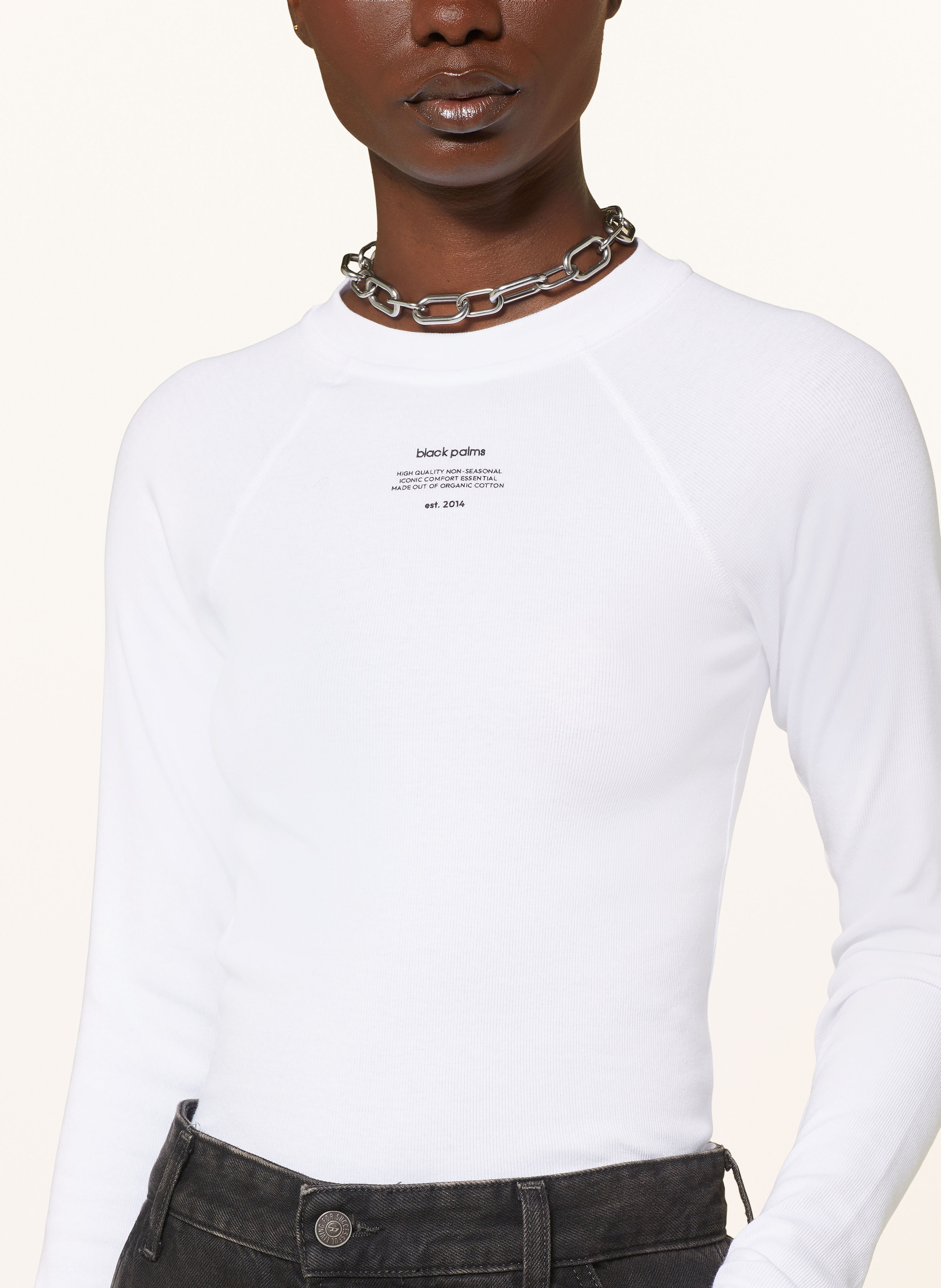 Thumbnail - Black Palms Longsleeve Tip weiss