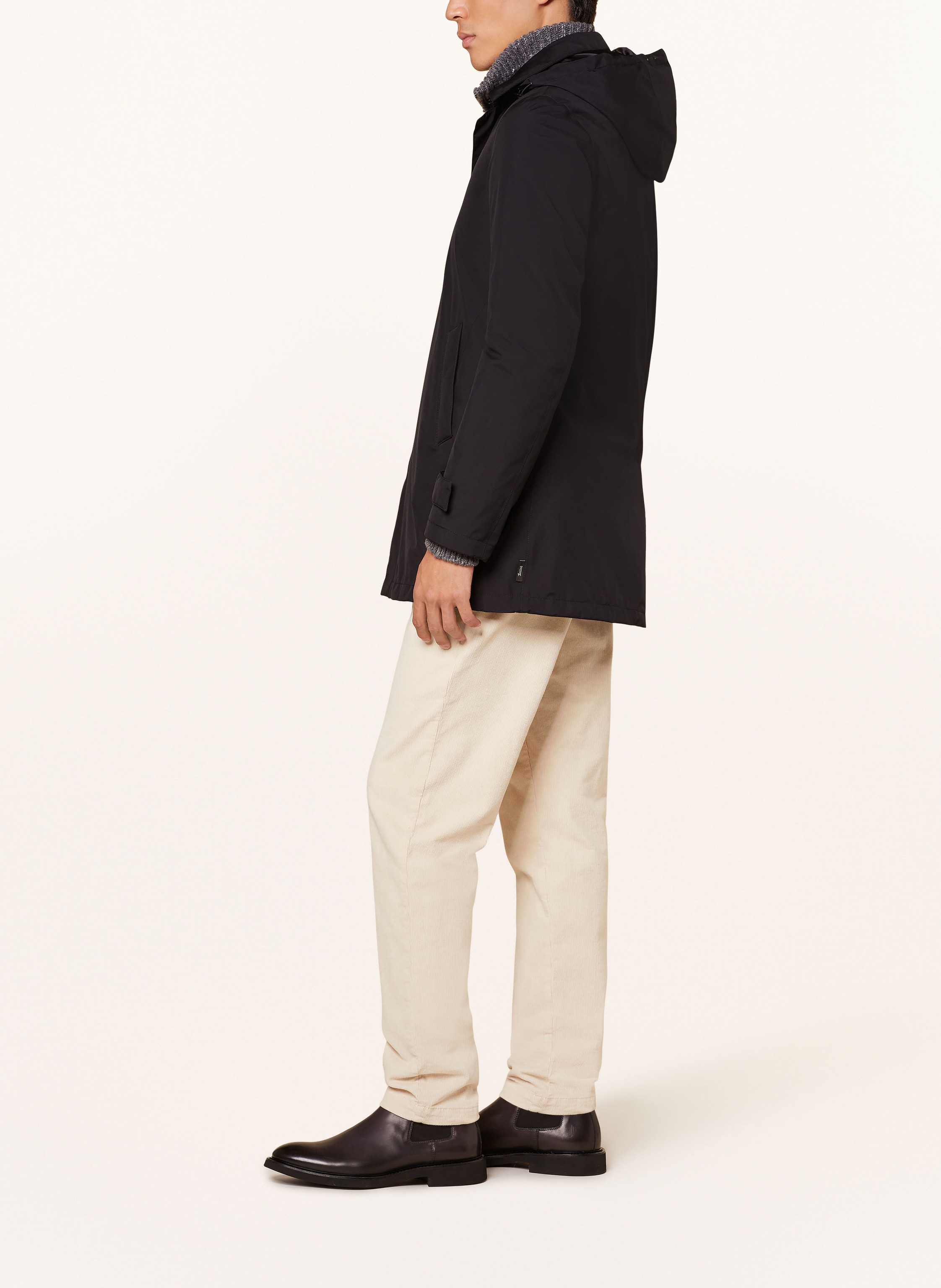 Thumbnail - Herno Laminar Lightweight-Daunenparka Mit Abnehmbarer Kapuze schwarz