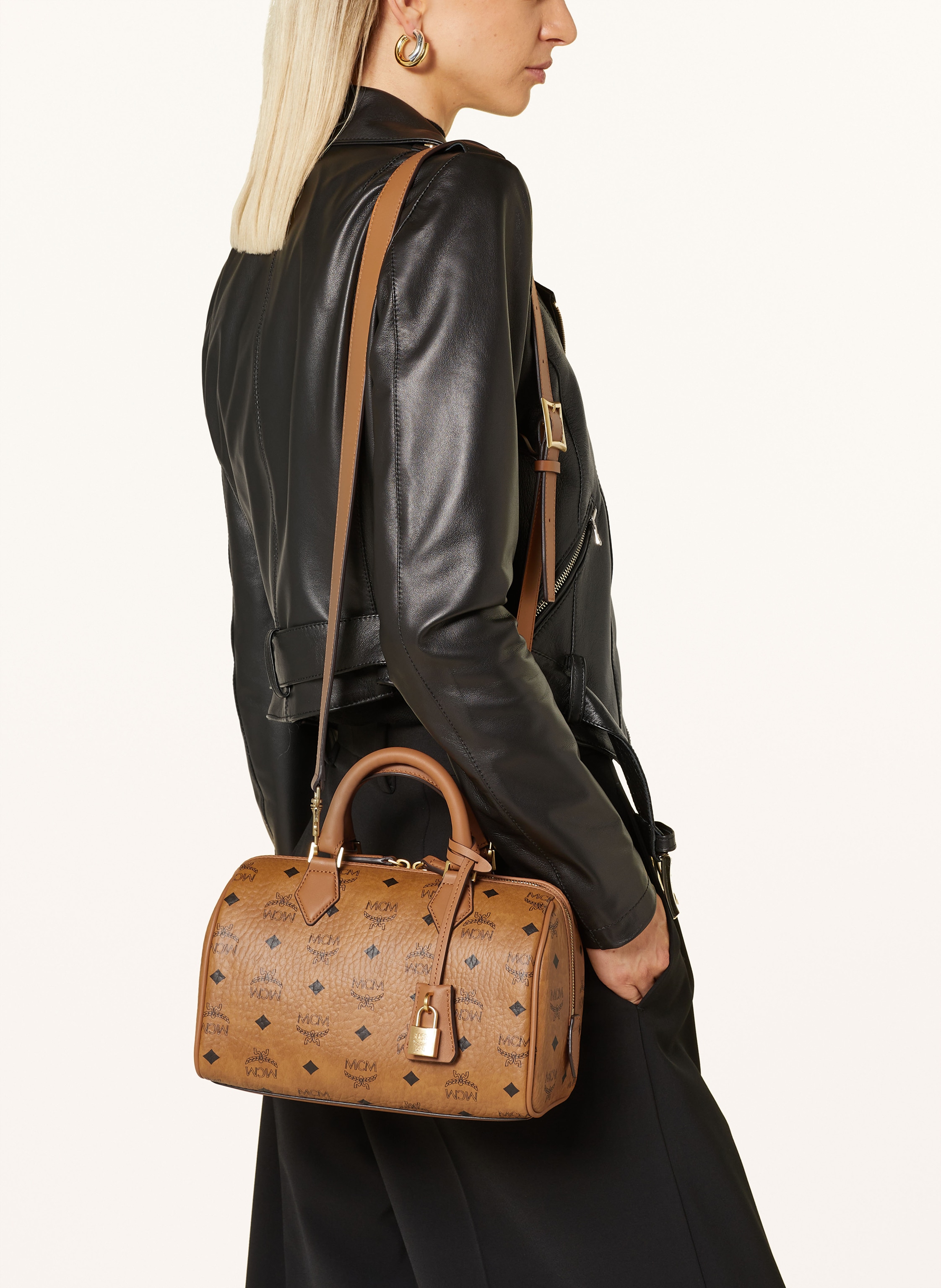 Mcm Handtasche Ella Boston Visetos braun – Bild 2