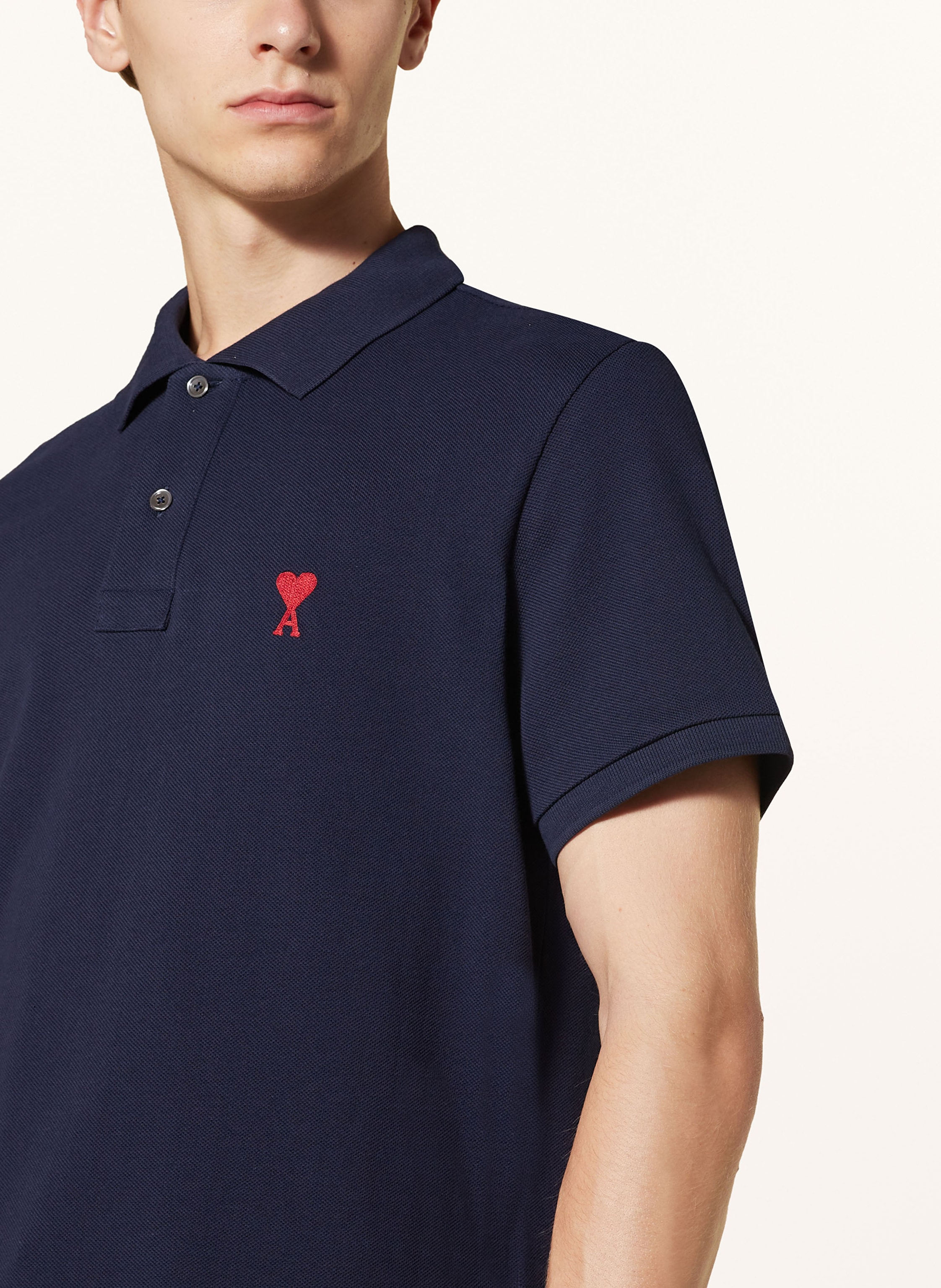 Thumbnail - Ami Paris Piqué-Poloshirt blau