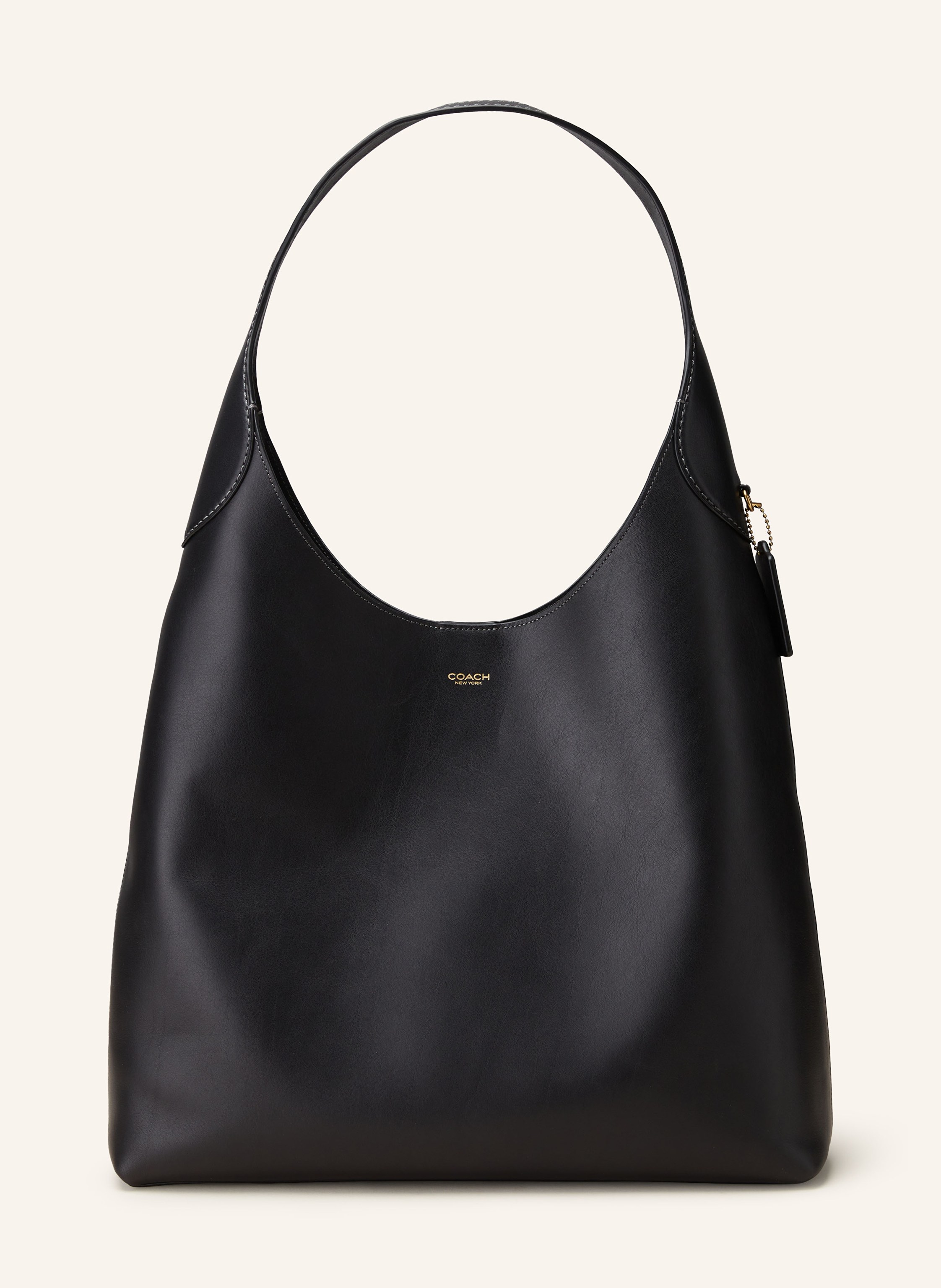 Coach Anhänger. Ein Steckfach. Ein Tragegriff. Magnetverschluss. Innen ein Hauptfach. Label-Details. Fein genarbtes Leder. Unifarben Large in schwarz
