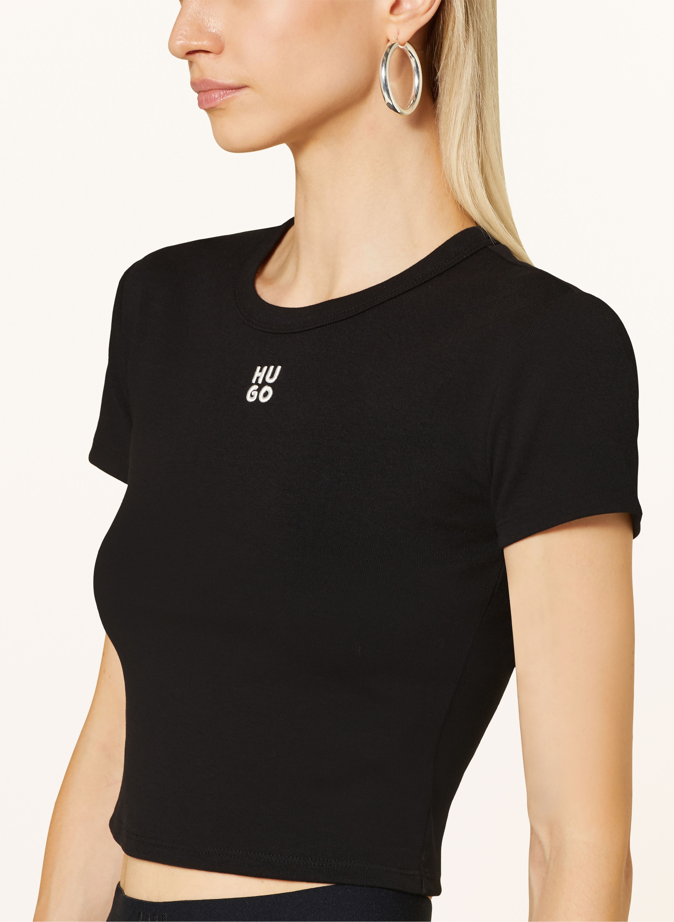 Thumbnail - Hugo Cropped-Shirt Delanor schwarz