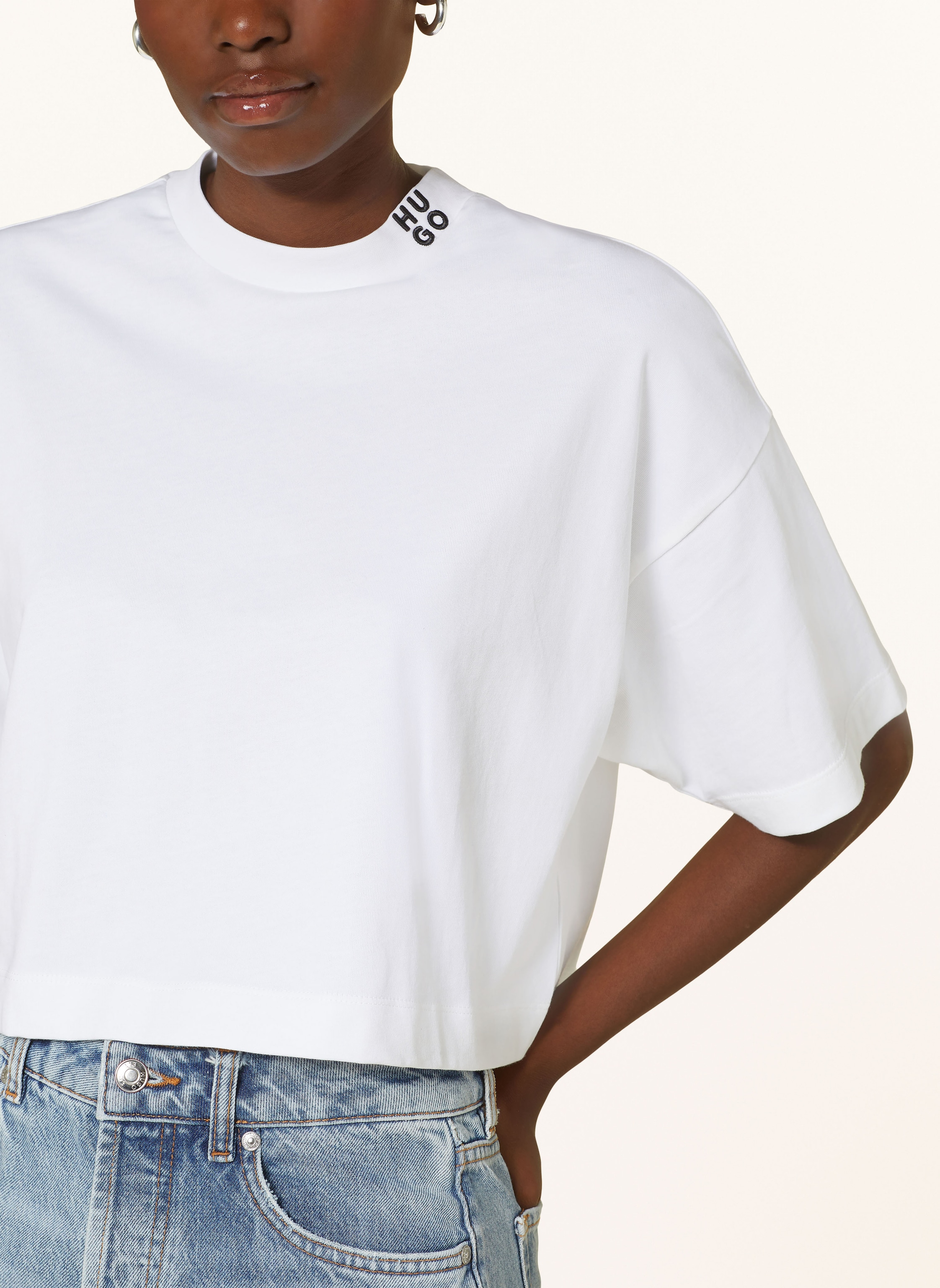 Thumbnail - Hugo Cropped-Shirt Damelody weiss