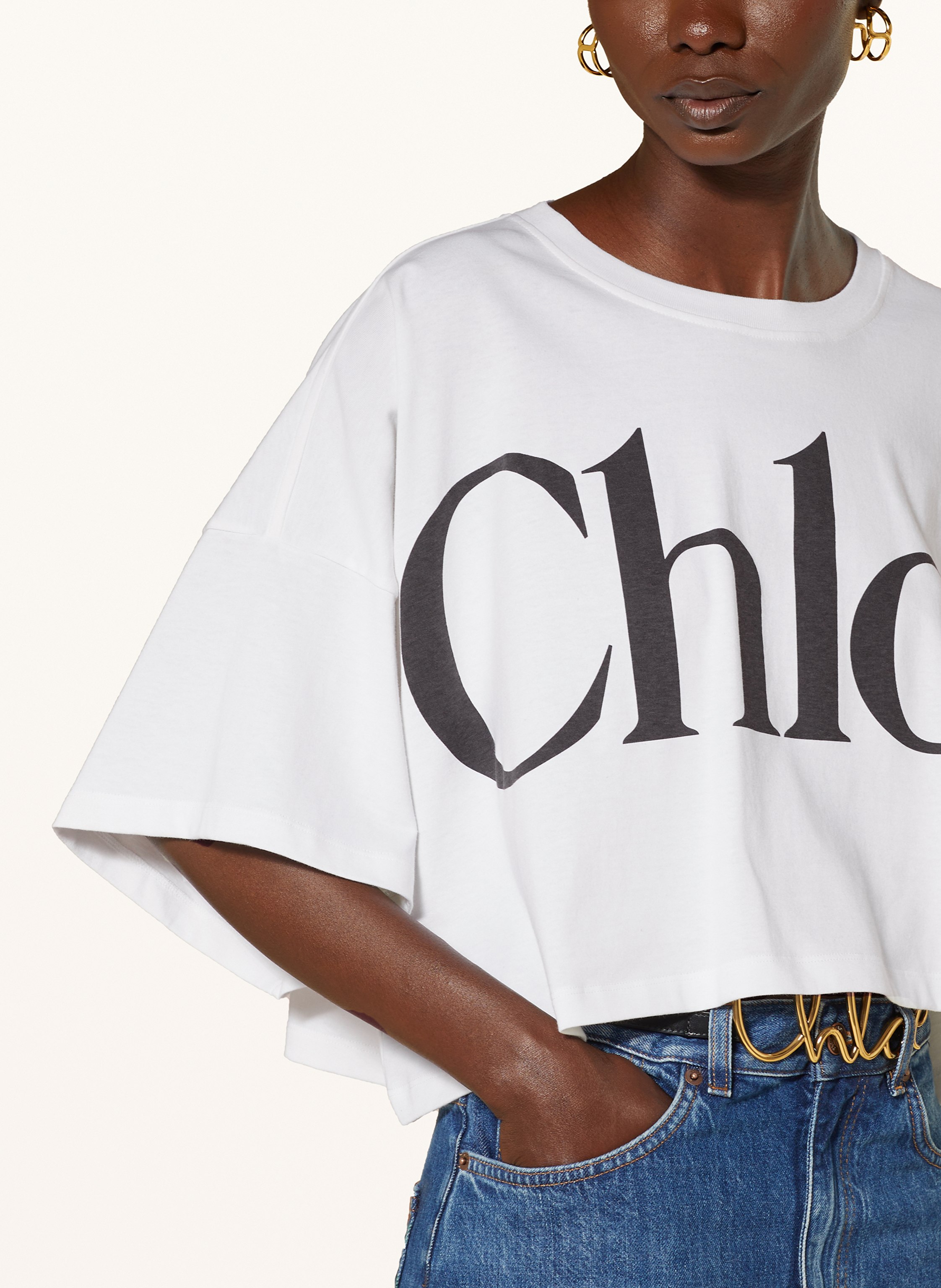 Thumbnail - Chloé Cropped-Shirt weiss