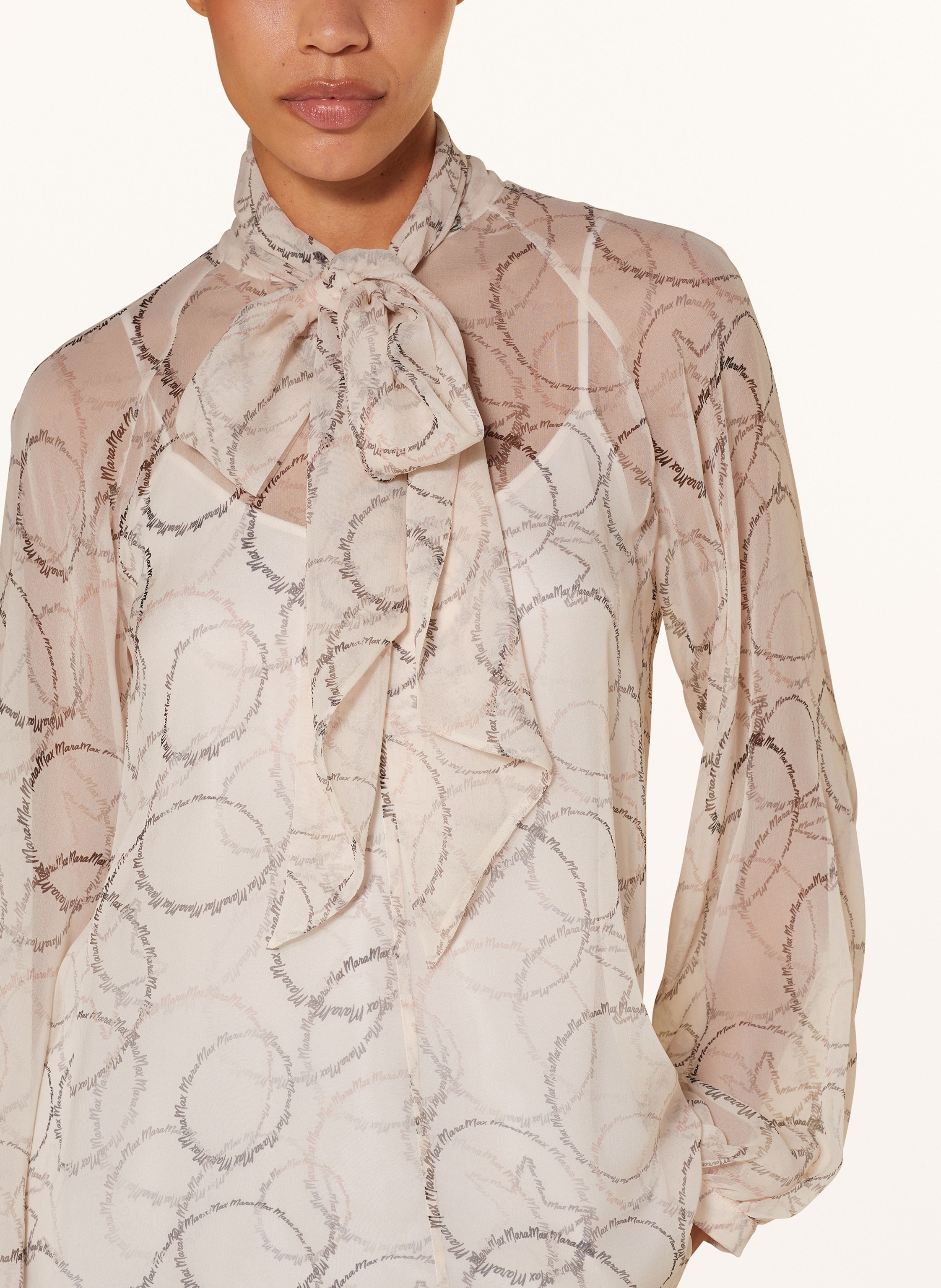 Thumbnail - Max Mara Schluppenbluse Faenza Aus Seide weiss