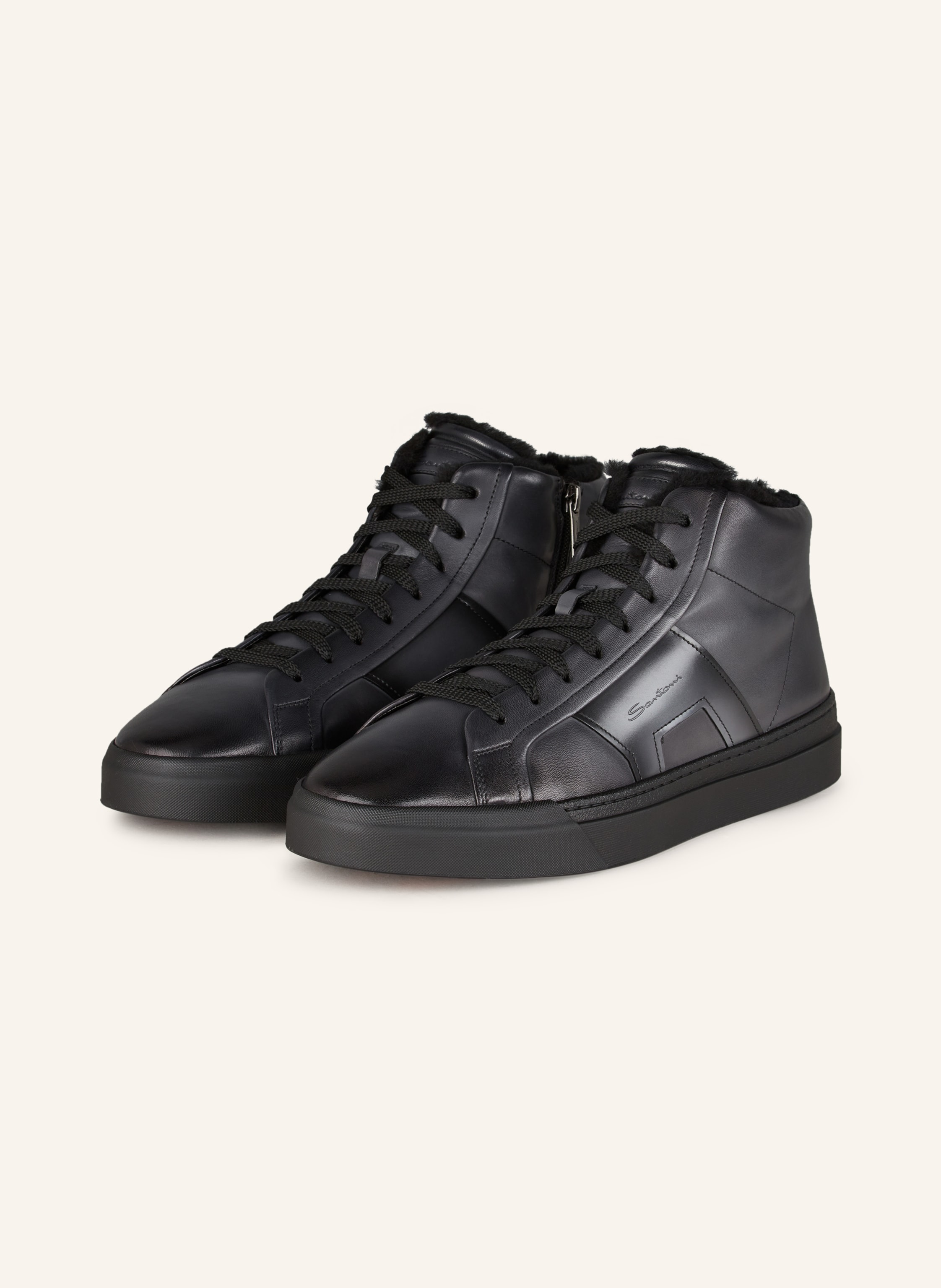 Santoni Santoni Hightop-Sneaker schwarz in SCHWARZ