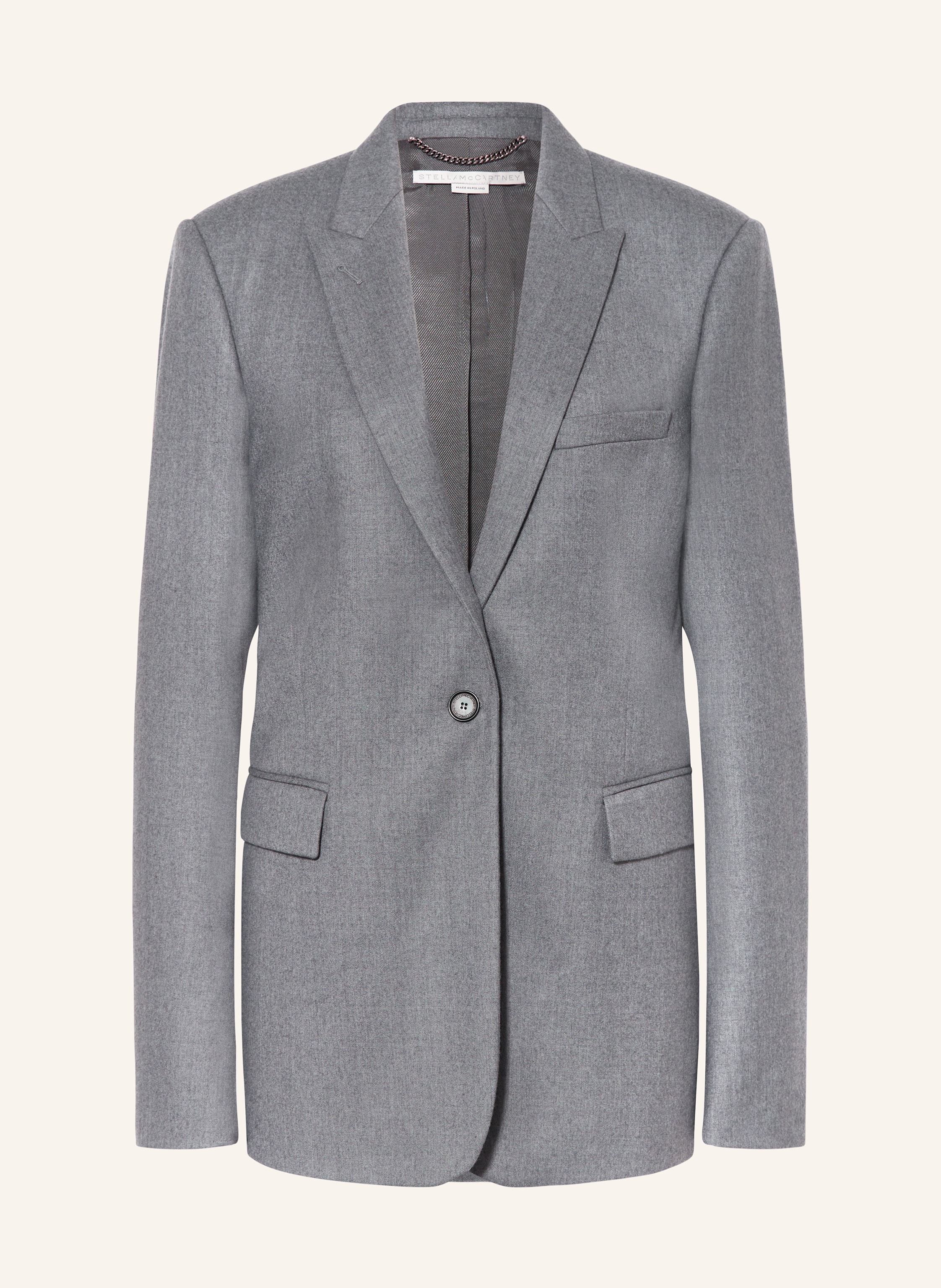 ジャケット Stella Mccartney Grey Single-Breasted Jacket In Wool Women Ash gray Single-Breasted Blazer | Stella McCartney US