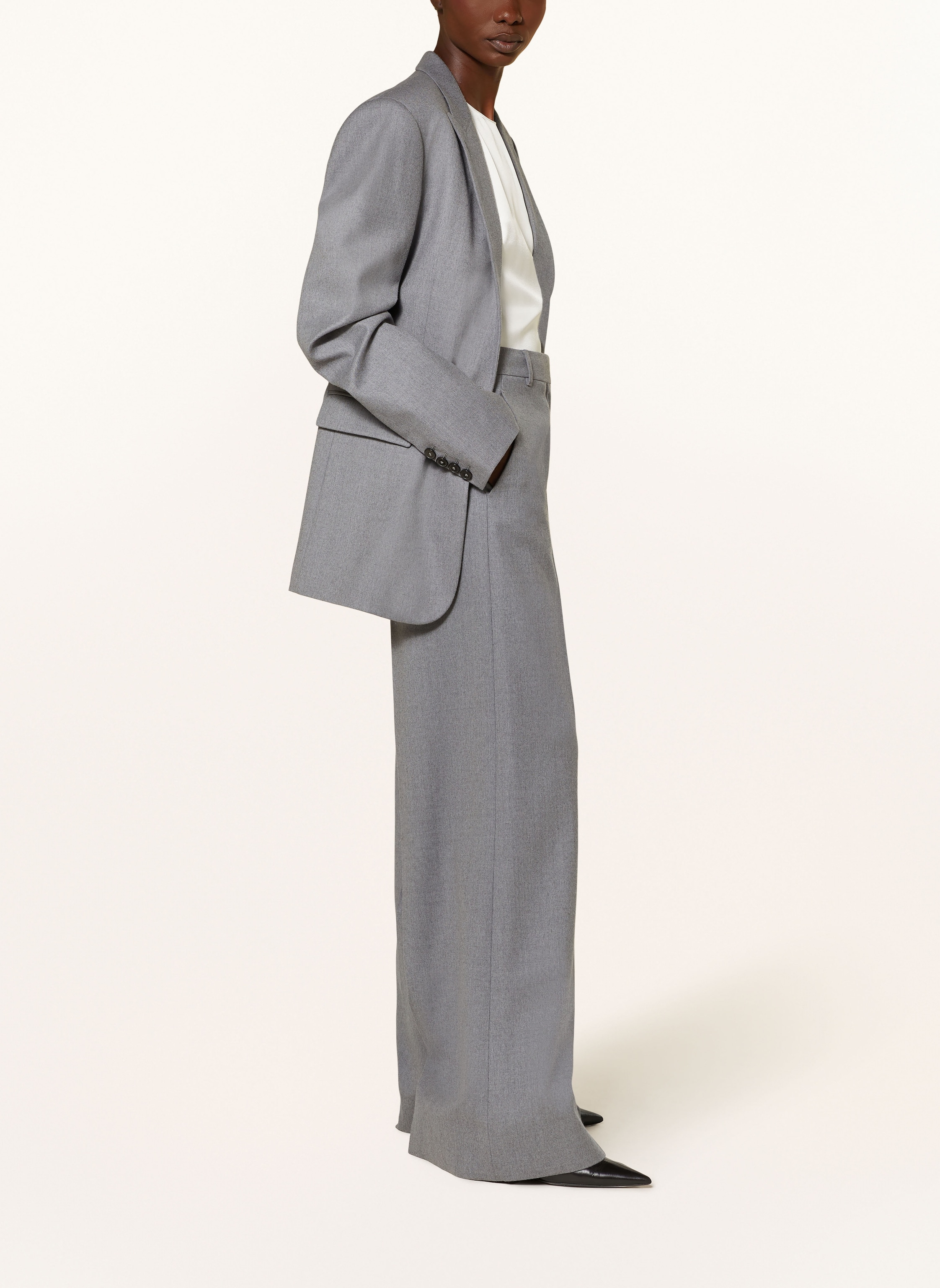 Thumbnail - Stella Mccartney Marlenehose Aus Flanell grau