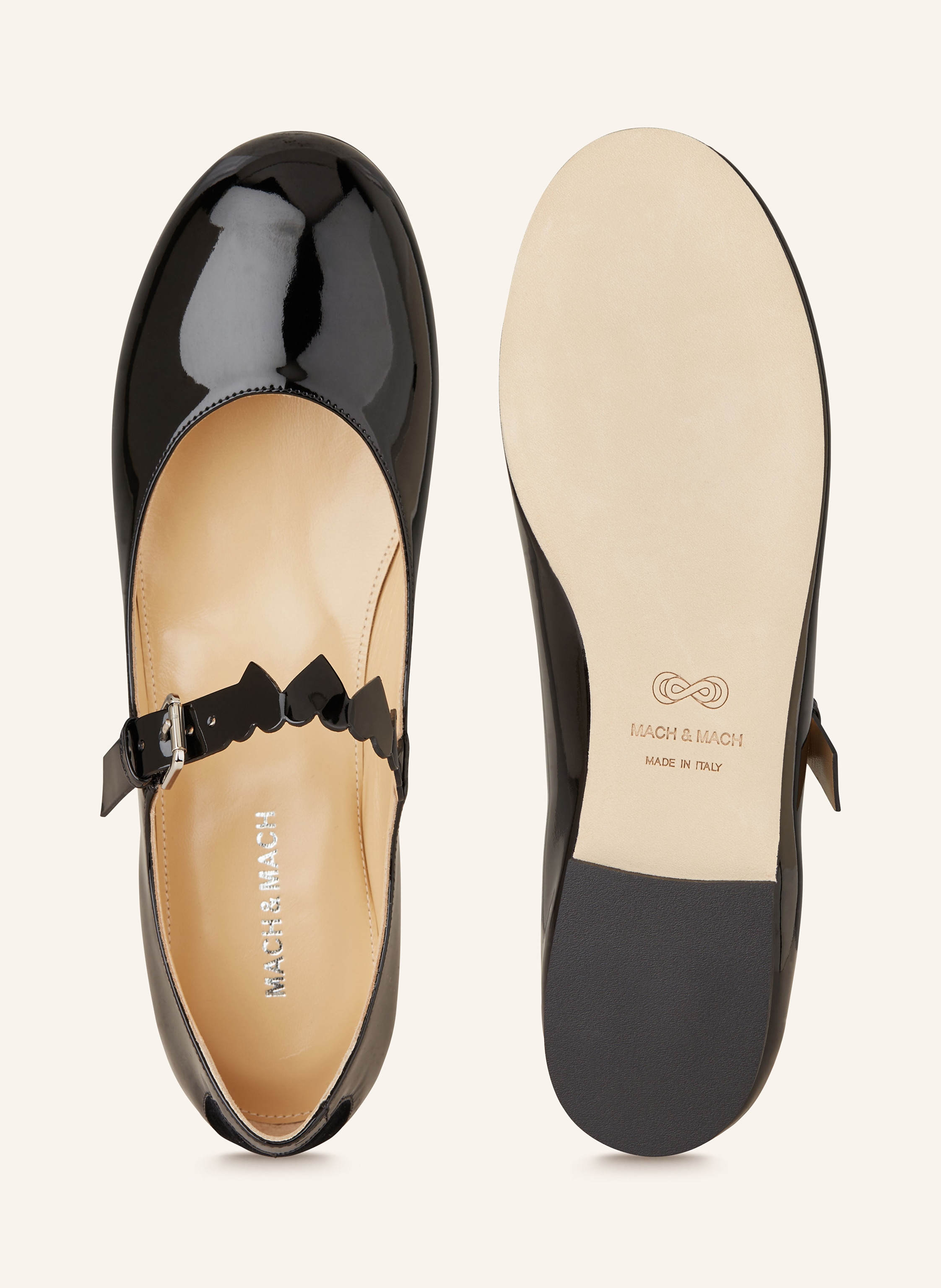 Thumbnail - Mach & Mach Mary-Jane-Ballerinas schwarz