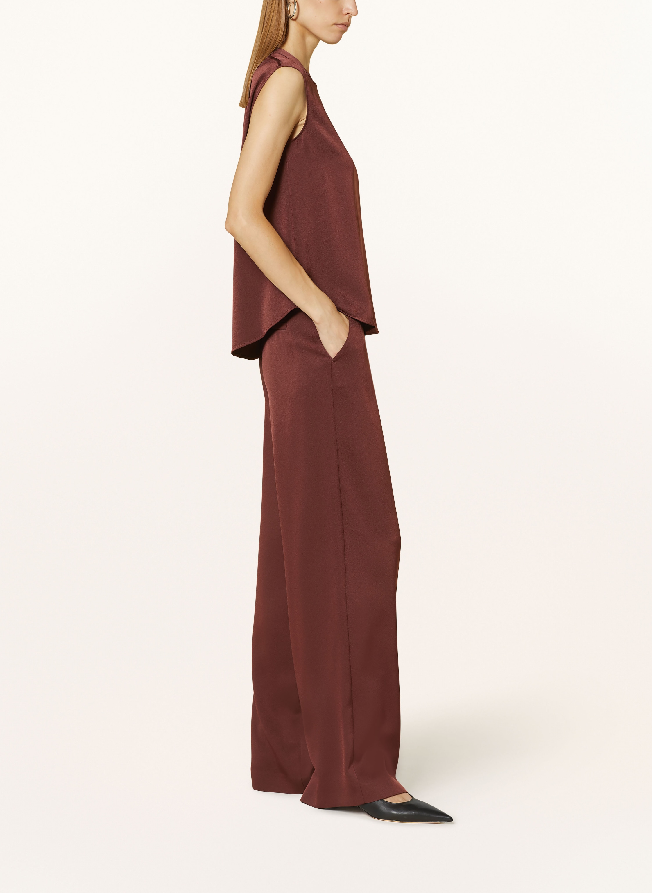 Thumbnail - Windsor. Marlenehose Aus Satin braun
