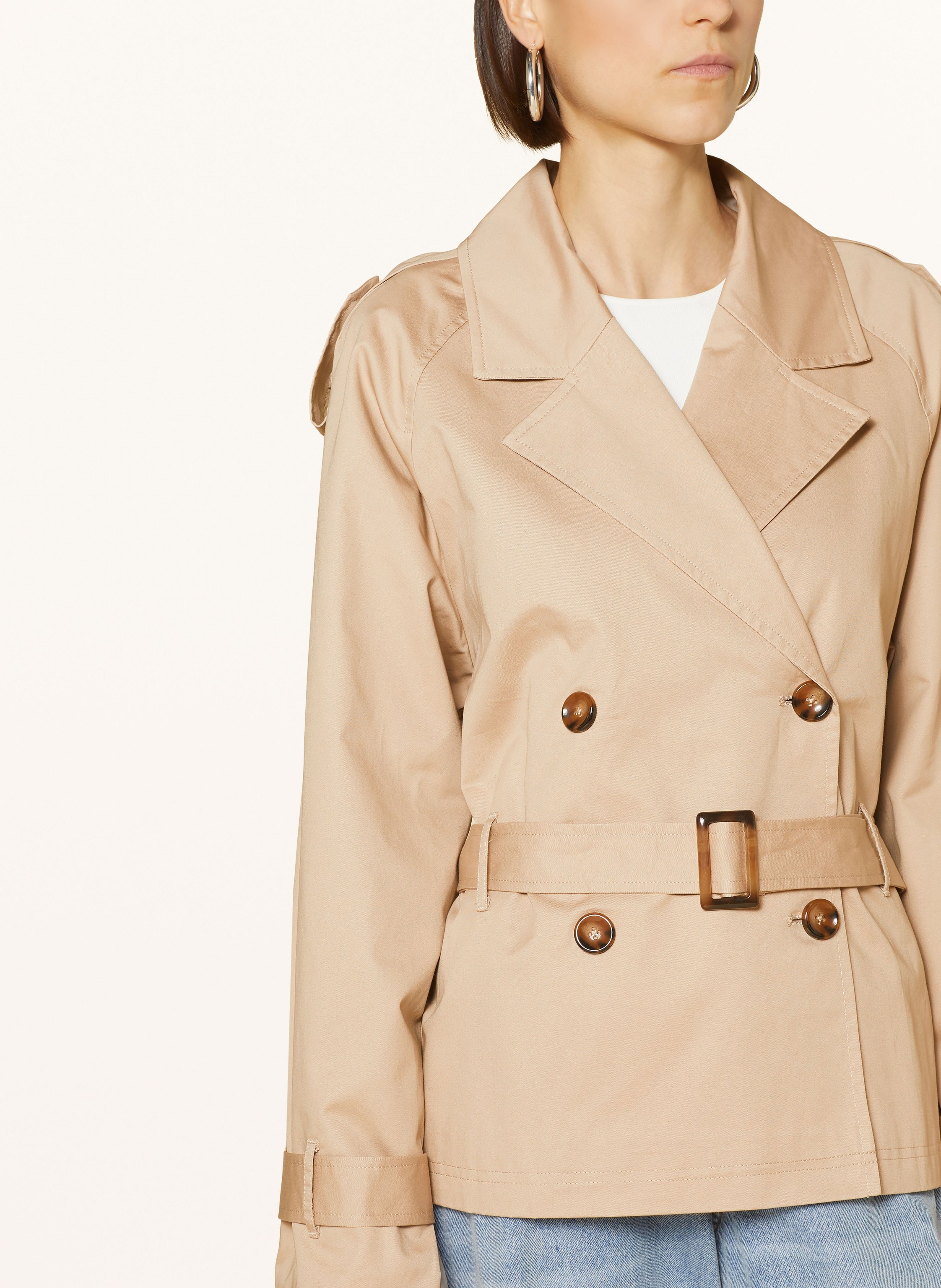 Thumbnail - Mrs & Hugs Cropped-Trenchcoat beige