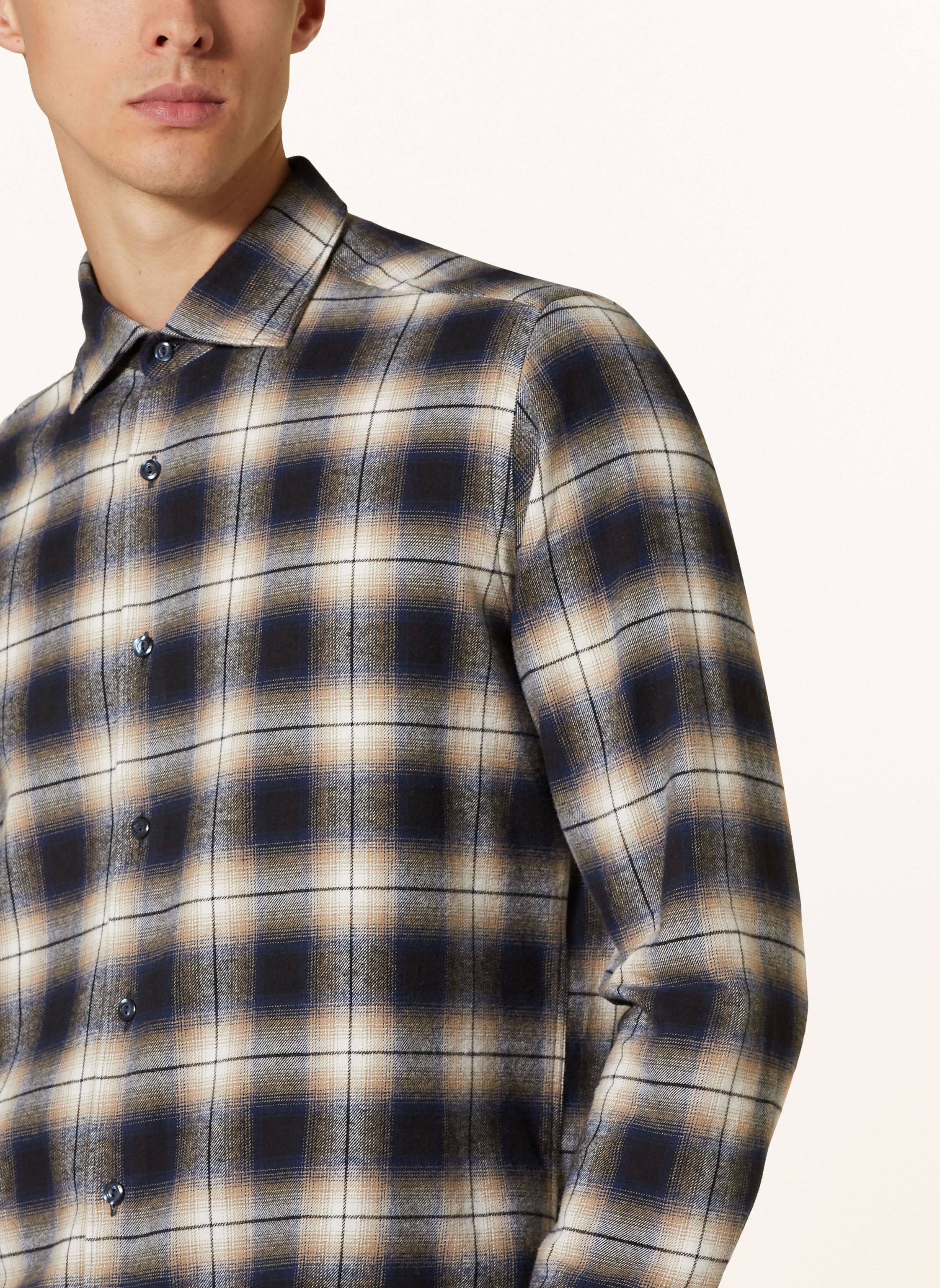 Thumbnail - Tintoria Mattei Flanellhemd Regular Fit blau