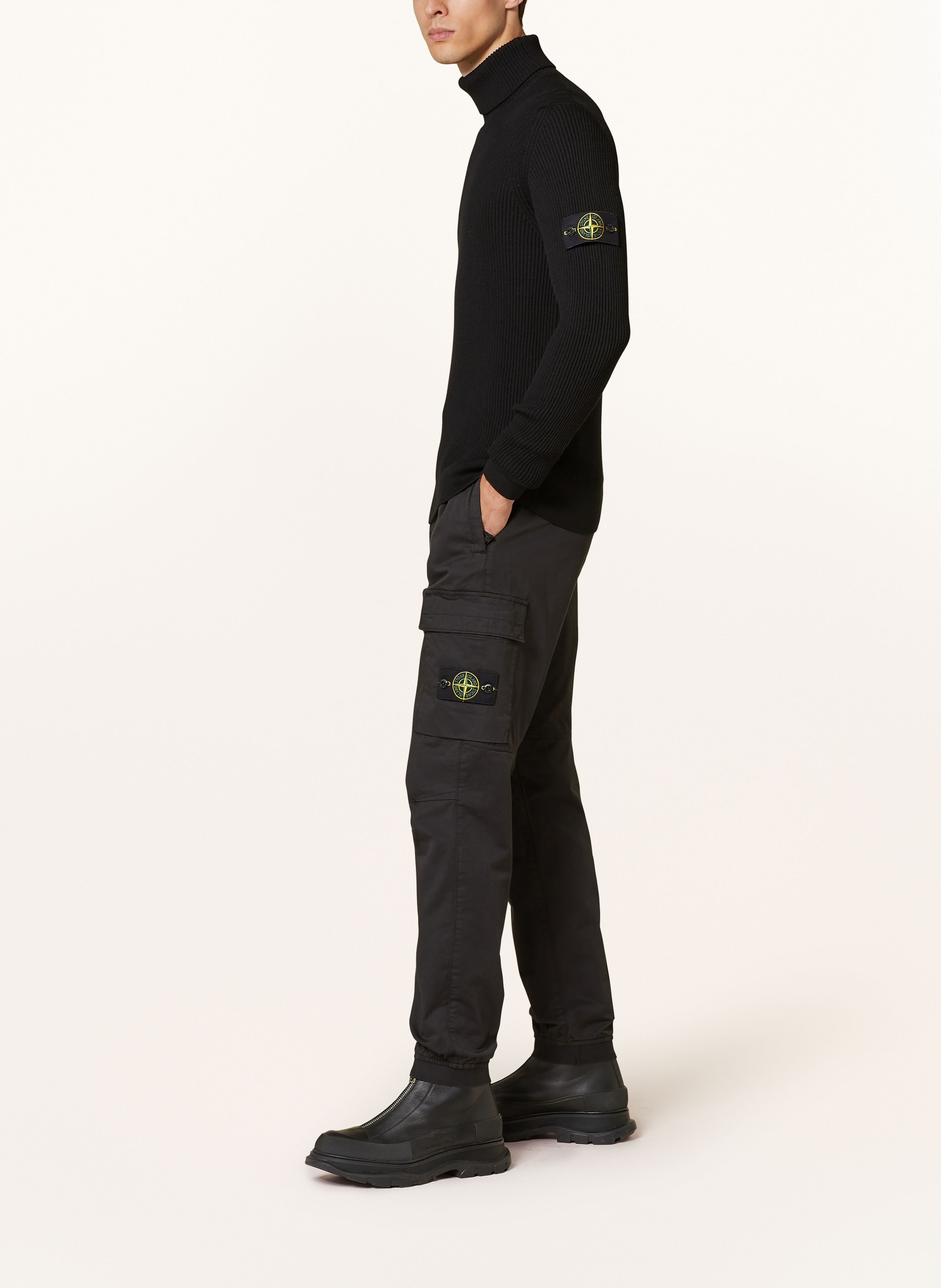 Thumbnail - Stone Island Cargohose Extra Slim Fit schwarz