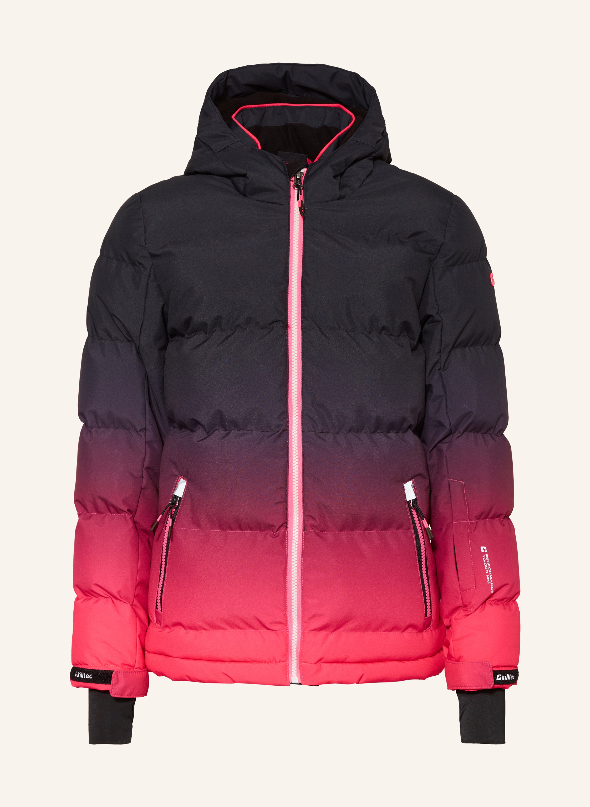 killtec Skijacke KSW 330 in neonpink fuchsia schwarz
